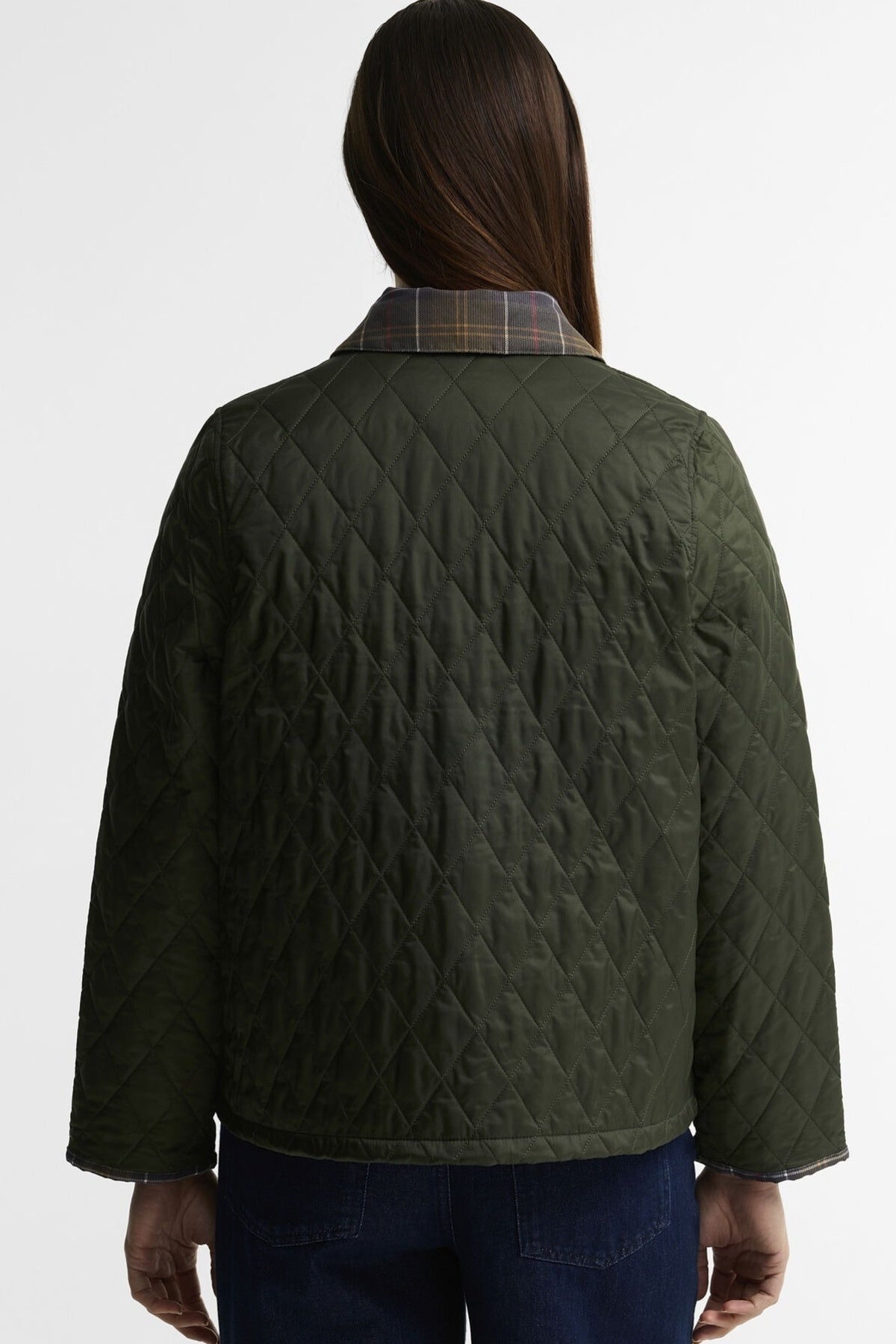 BARBOUR ICONS TARTAN COLLAR CROPPED LIDDESDALE LQUOL en color VERDE (2)