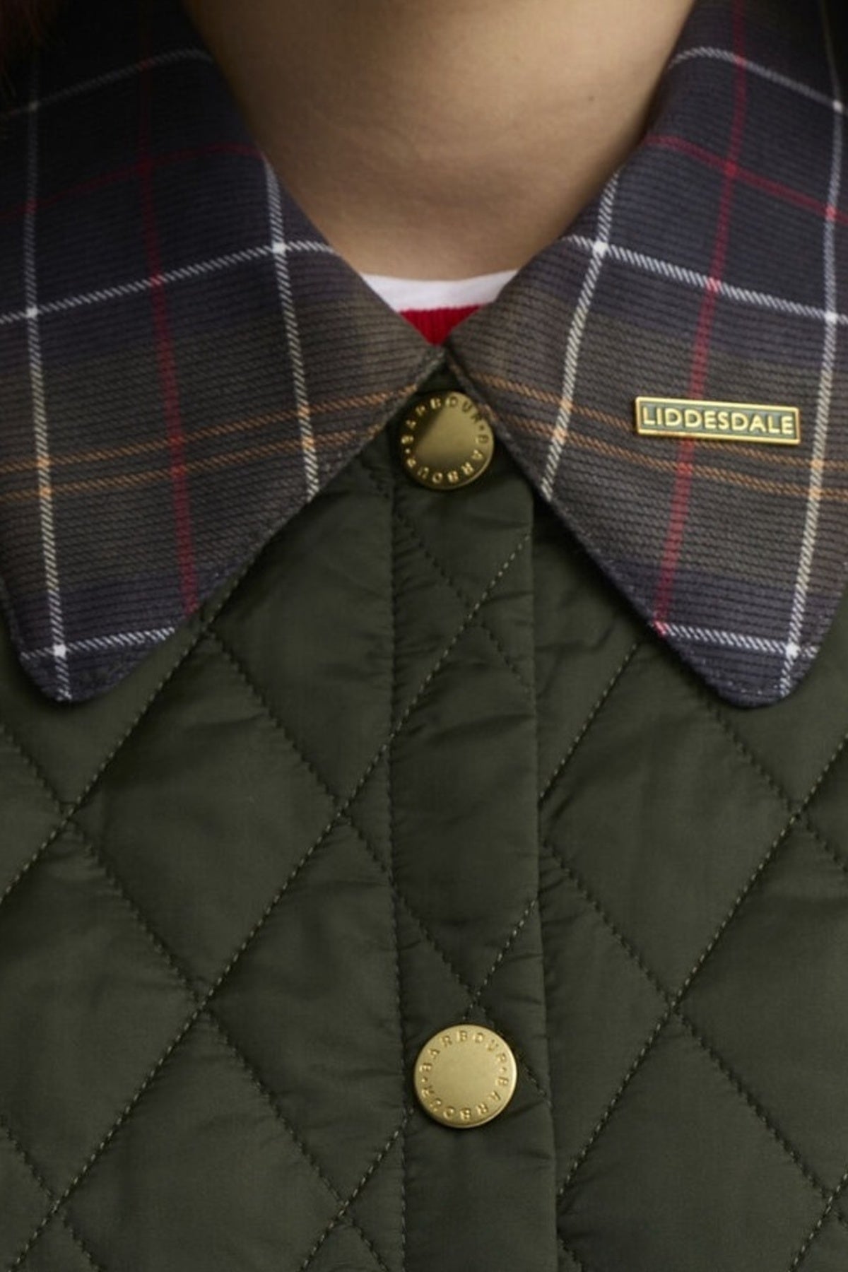 BARBOUR ICONS TARTAN COLLAR CROPPED LIDDESDALE LQUOL en color VERDE (3)