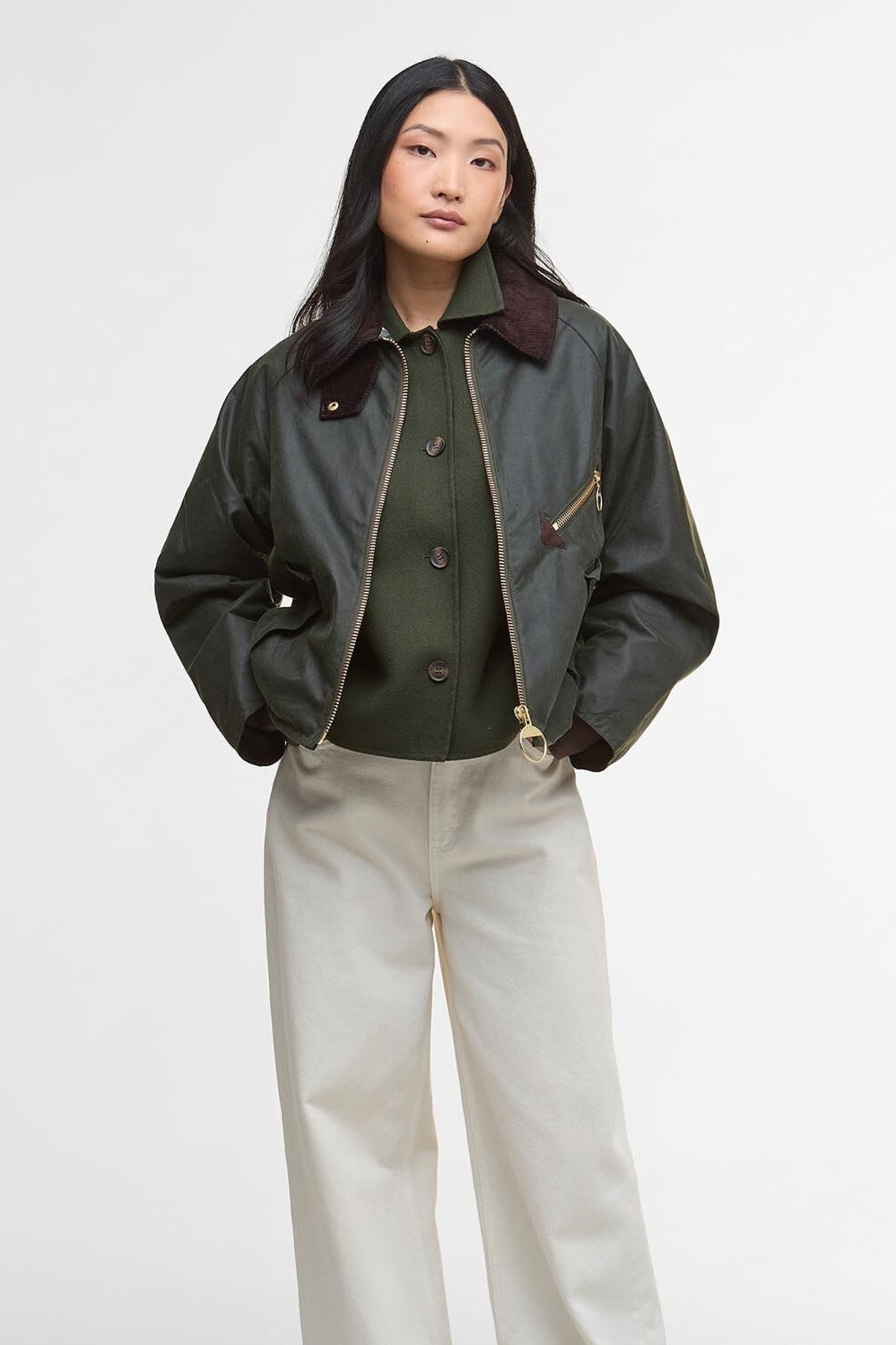 BARBOUR LWXOL BARBOUR ARLENE WAX en color VERDE (2)