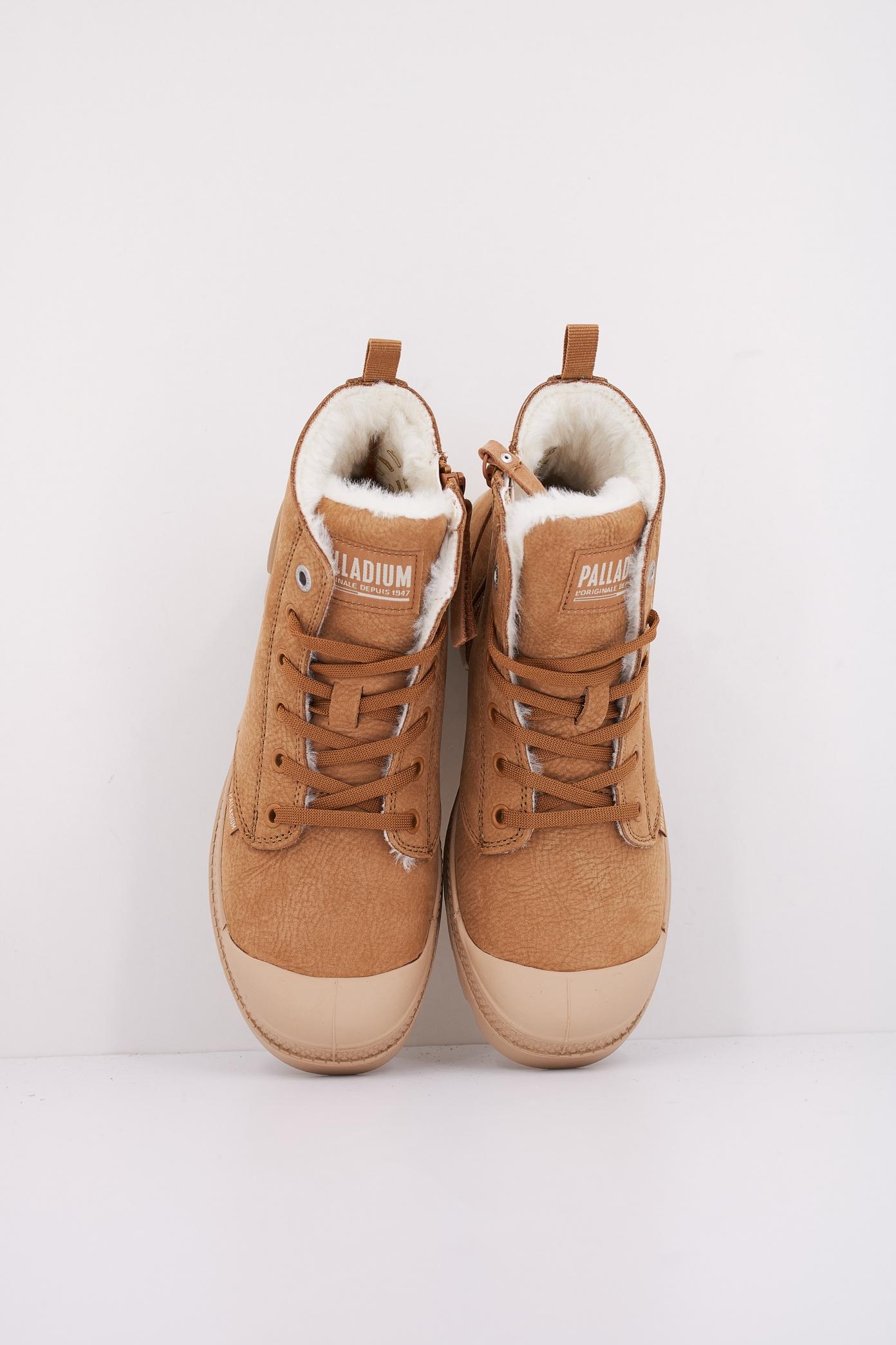 PALLADIUM PAMPA HI ZIP WL en color MARRON CLARO (3)
