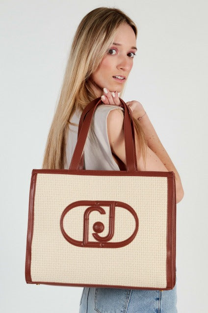 LIU-JO SHOPPING BAG en color MARRON CLARO (5)