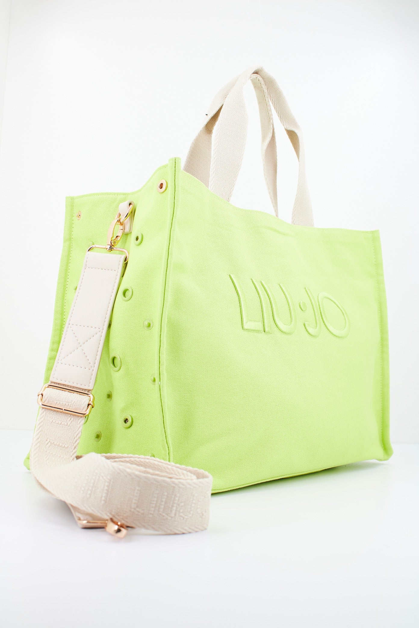 LIU-JO TOTE CANVAS en color VERDE (4)