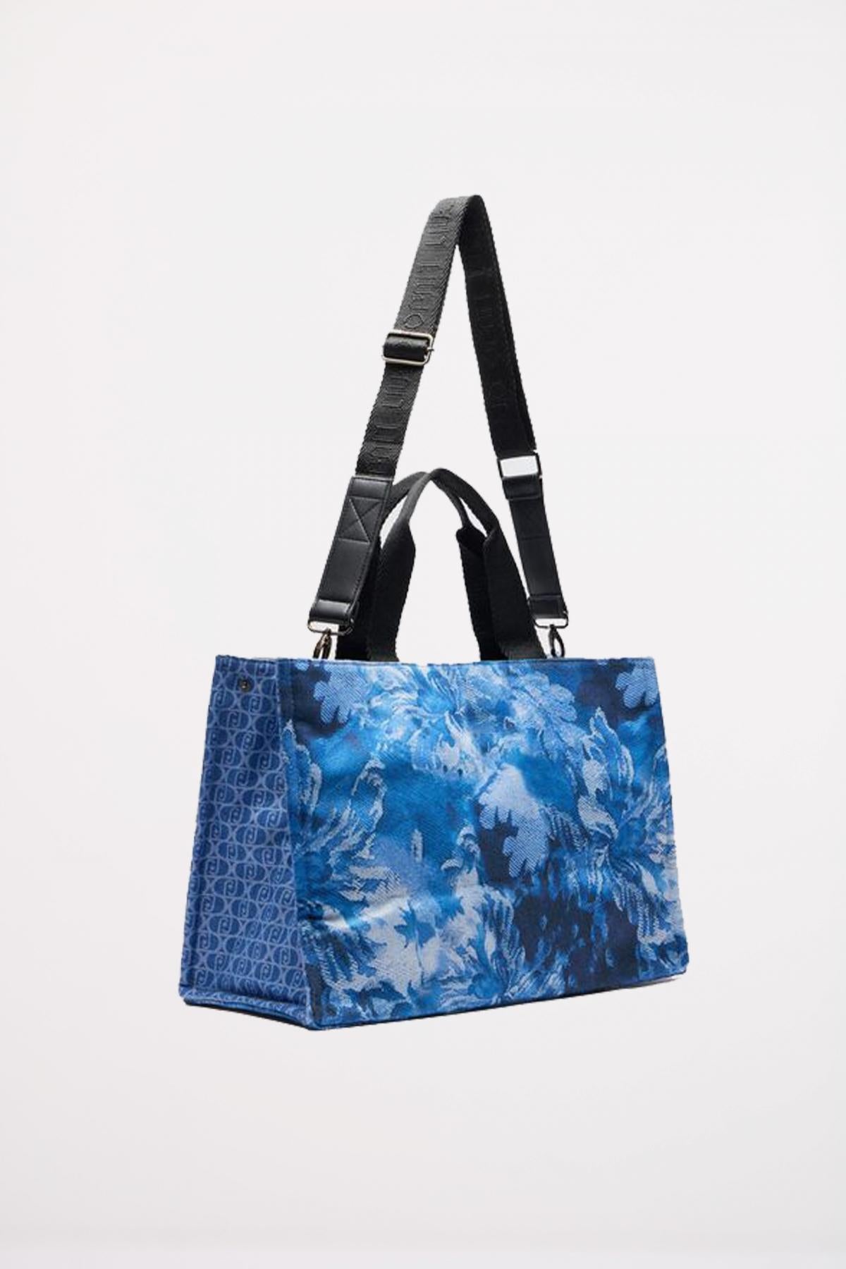 LIU-JO TOTE PRINTED DENIM en color AZUL (3)