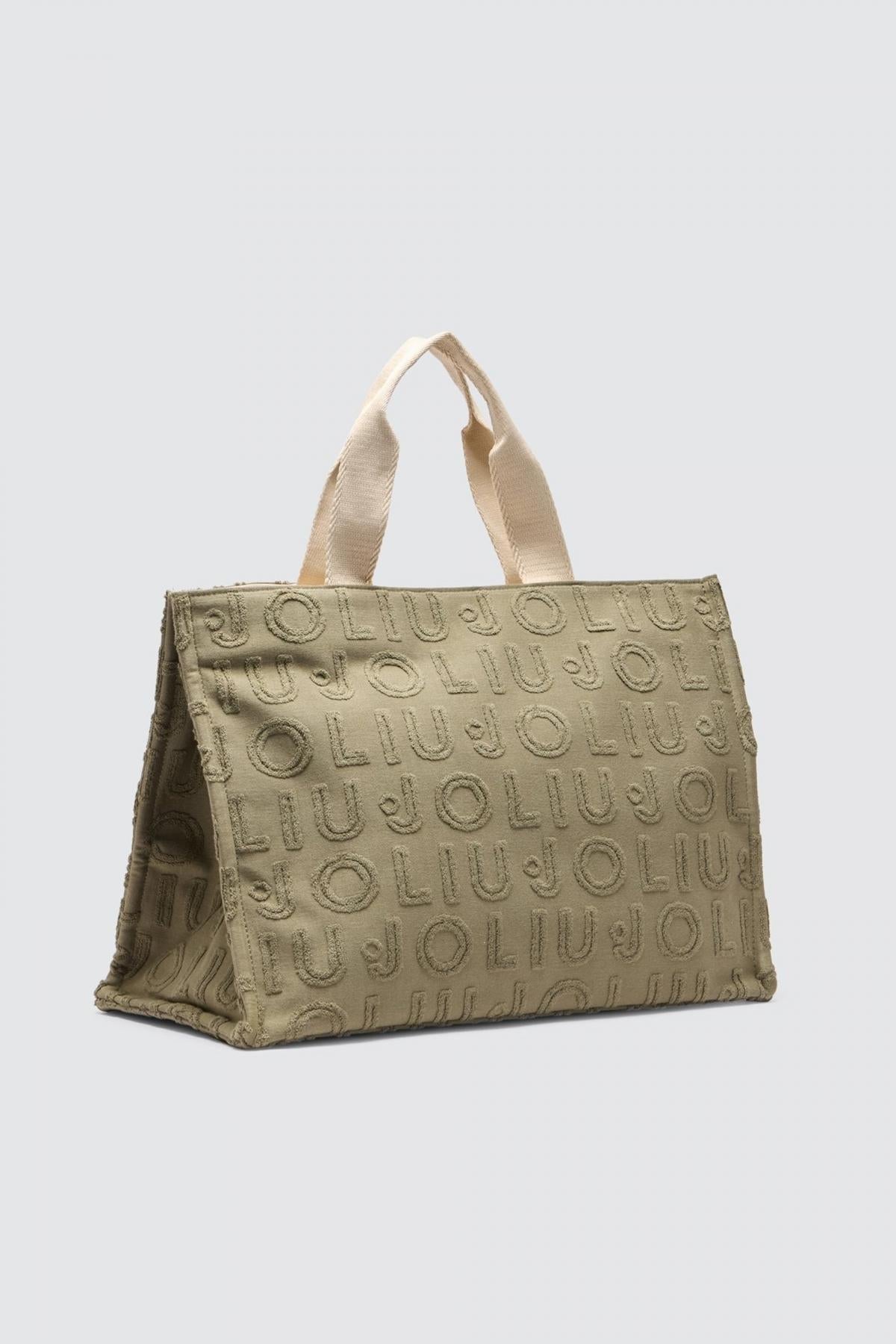 LIU-JO L TOTE JACQUARD PLAIN en color VERDE (2)