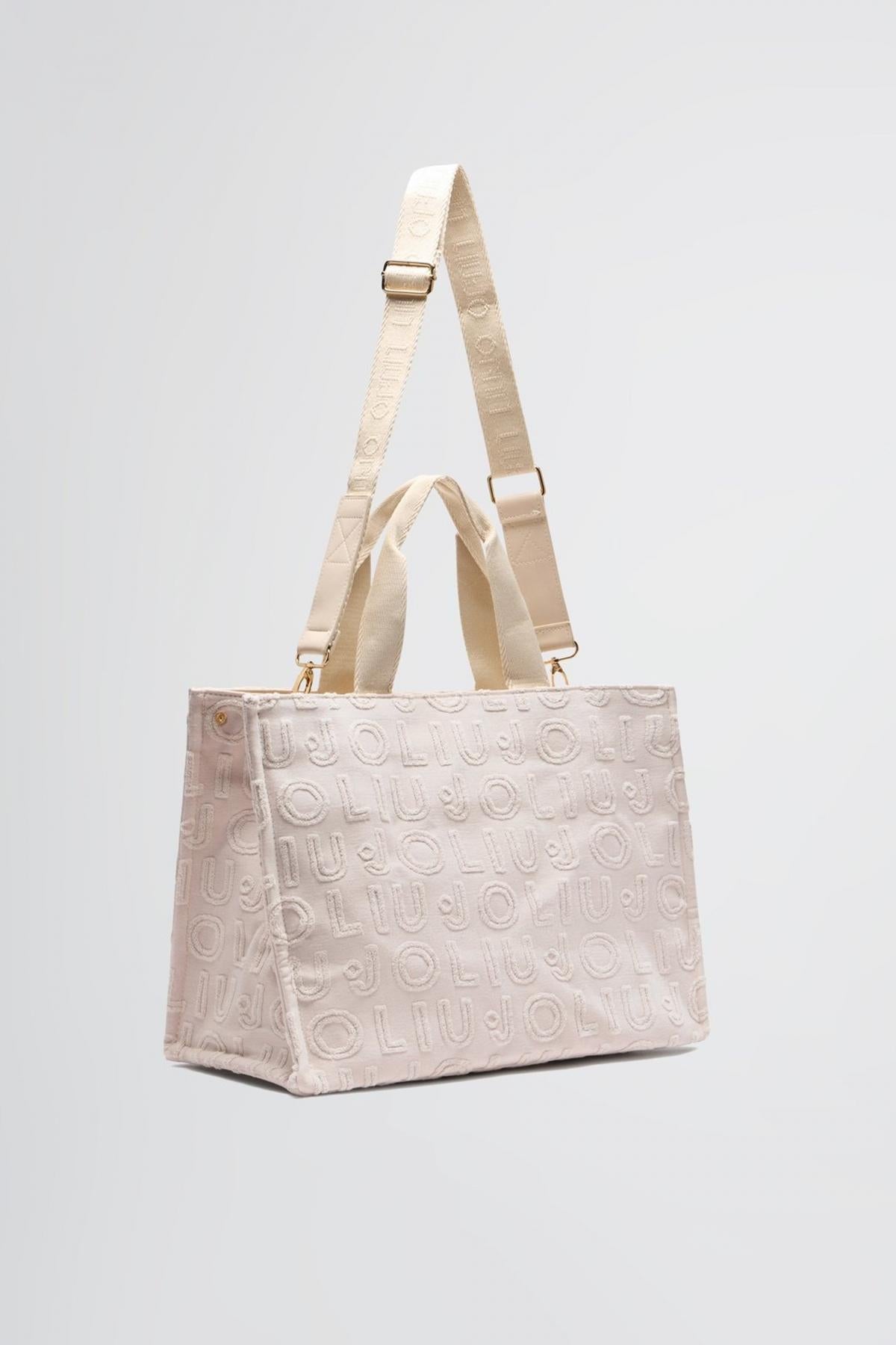 LIU-JO L TOTE JACQUARD PLAIN en color ROSA (3)