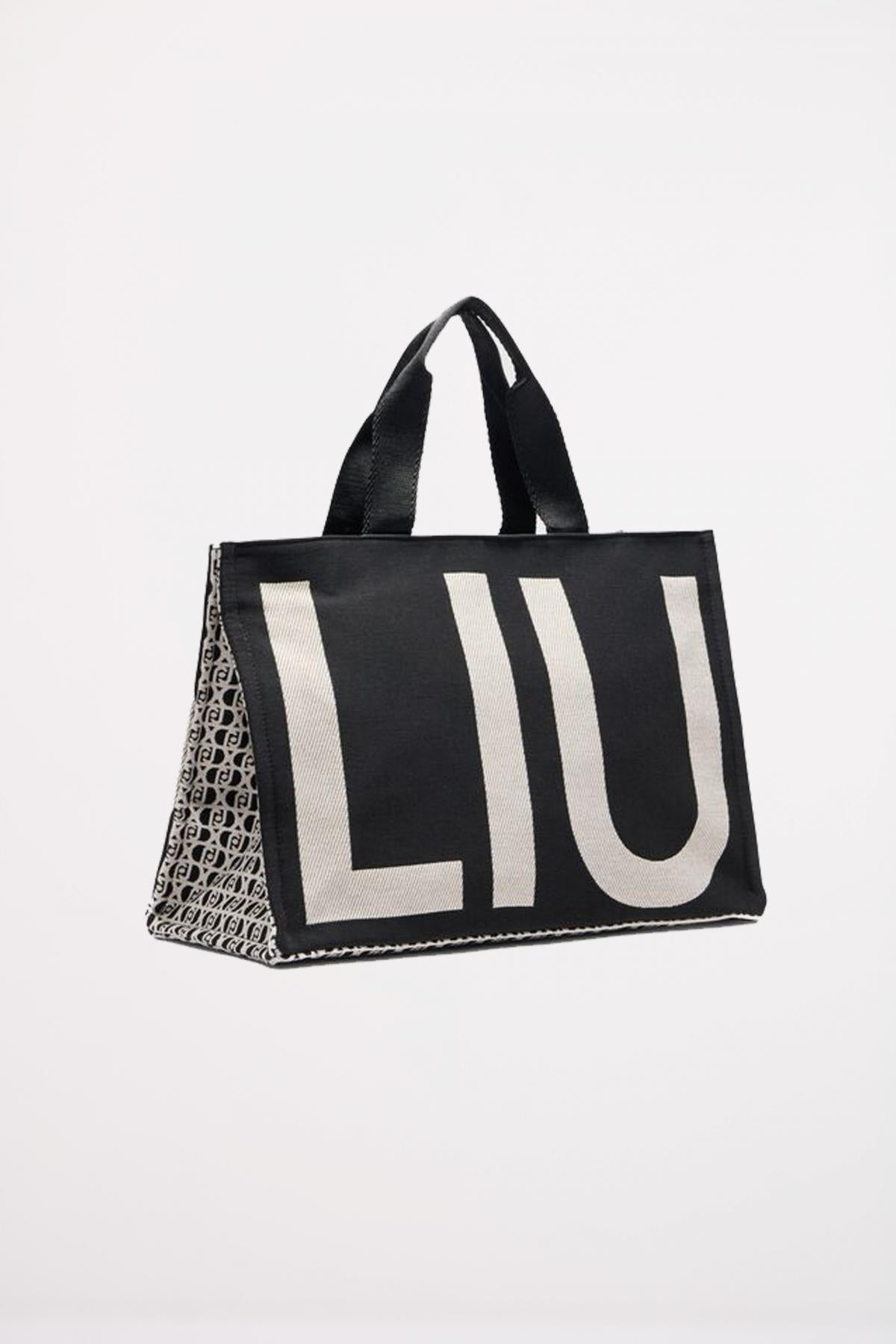 LIU-JO TOTE MONOGRAM JACQUA en color NEGRO (2)
