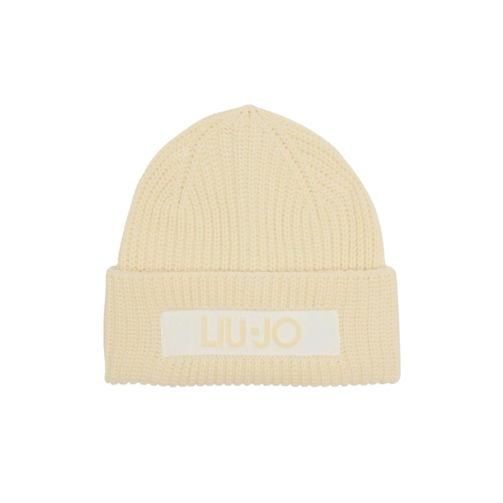 LIU-JO BEANIE LOGO en color BLANCO (4)