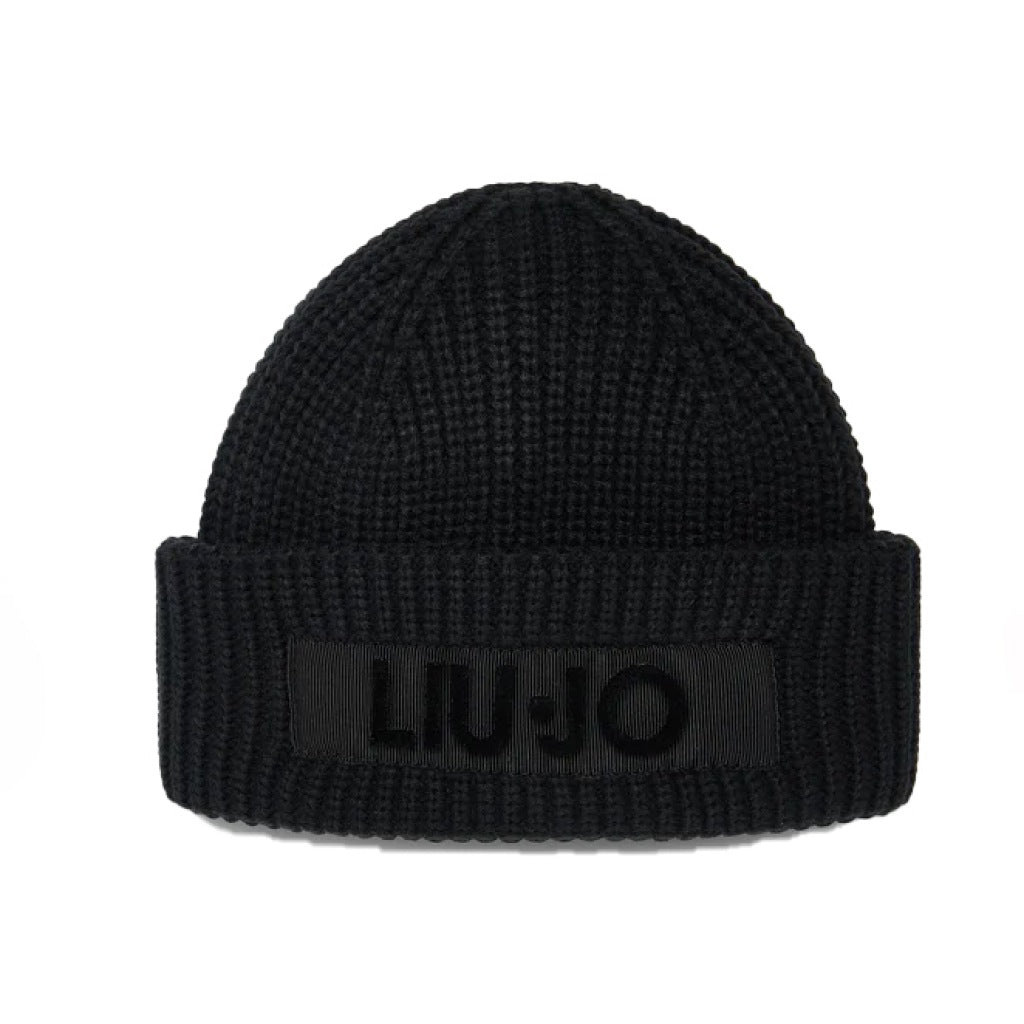 LIU-JO BEANIE LOGO en color NEGRO (4)