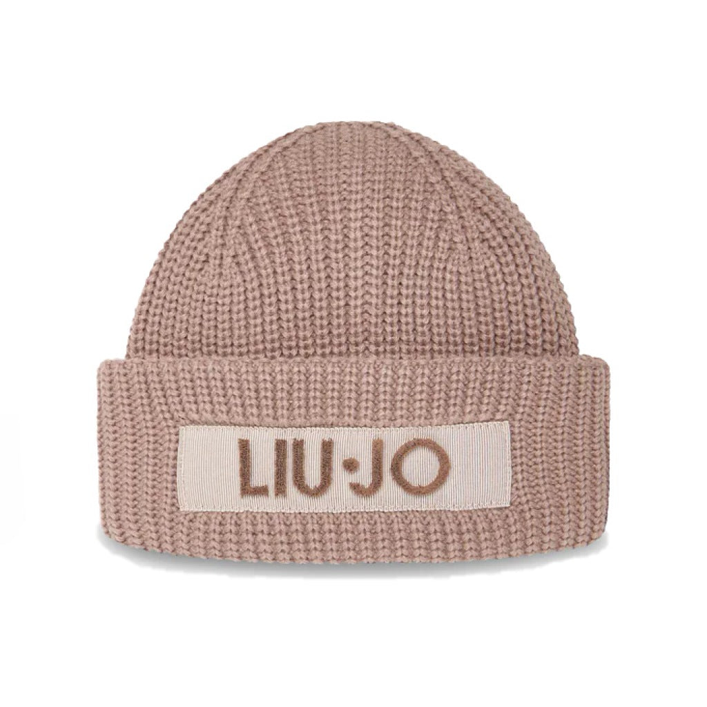 LIU-JO BEANIE LOGO en color MARRON (4)