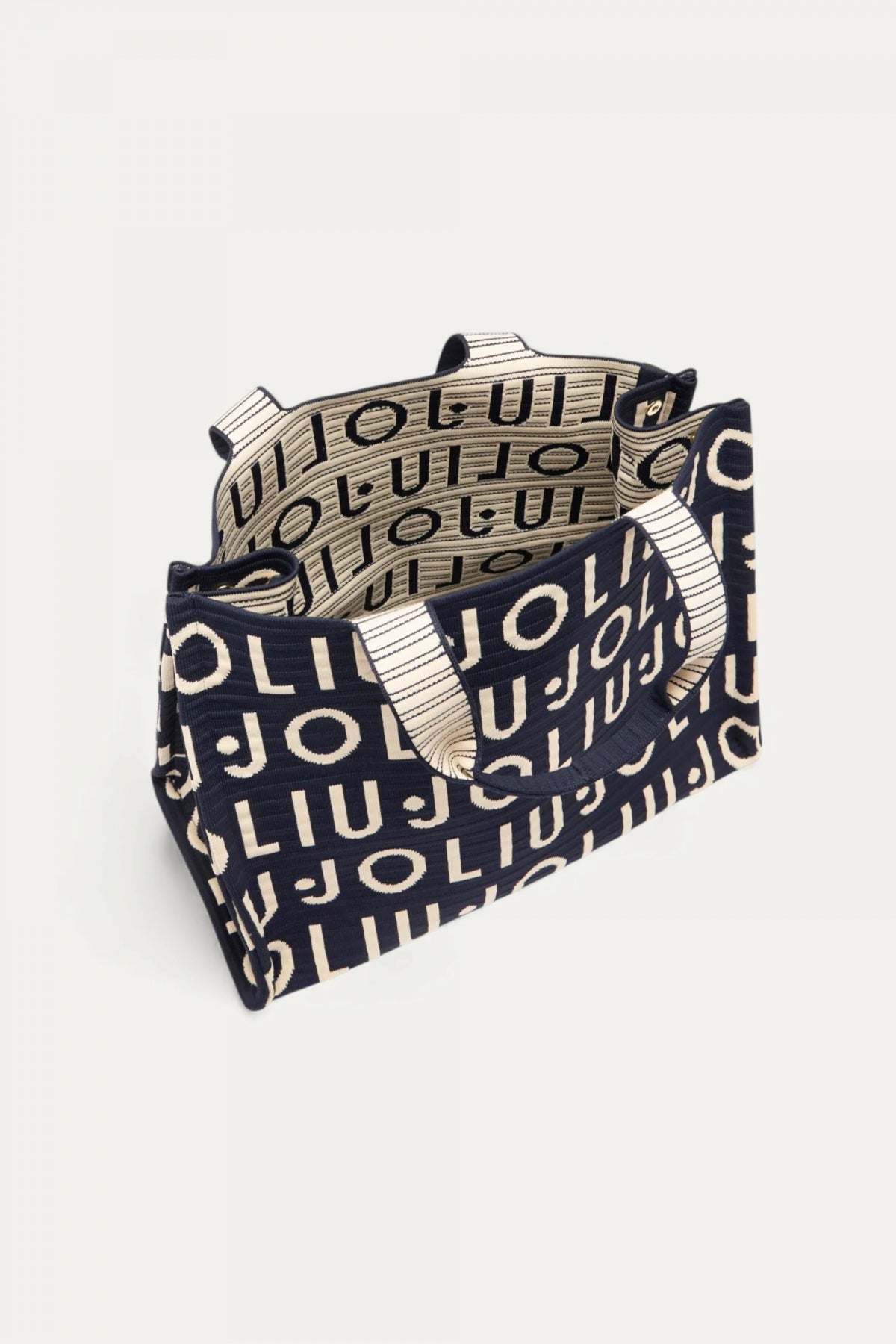LIU-JO L TOTE KNITTED LOGO en color AZUL (3)