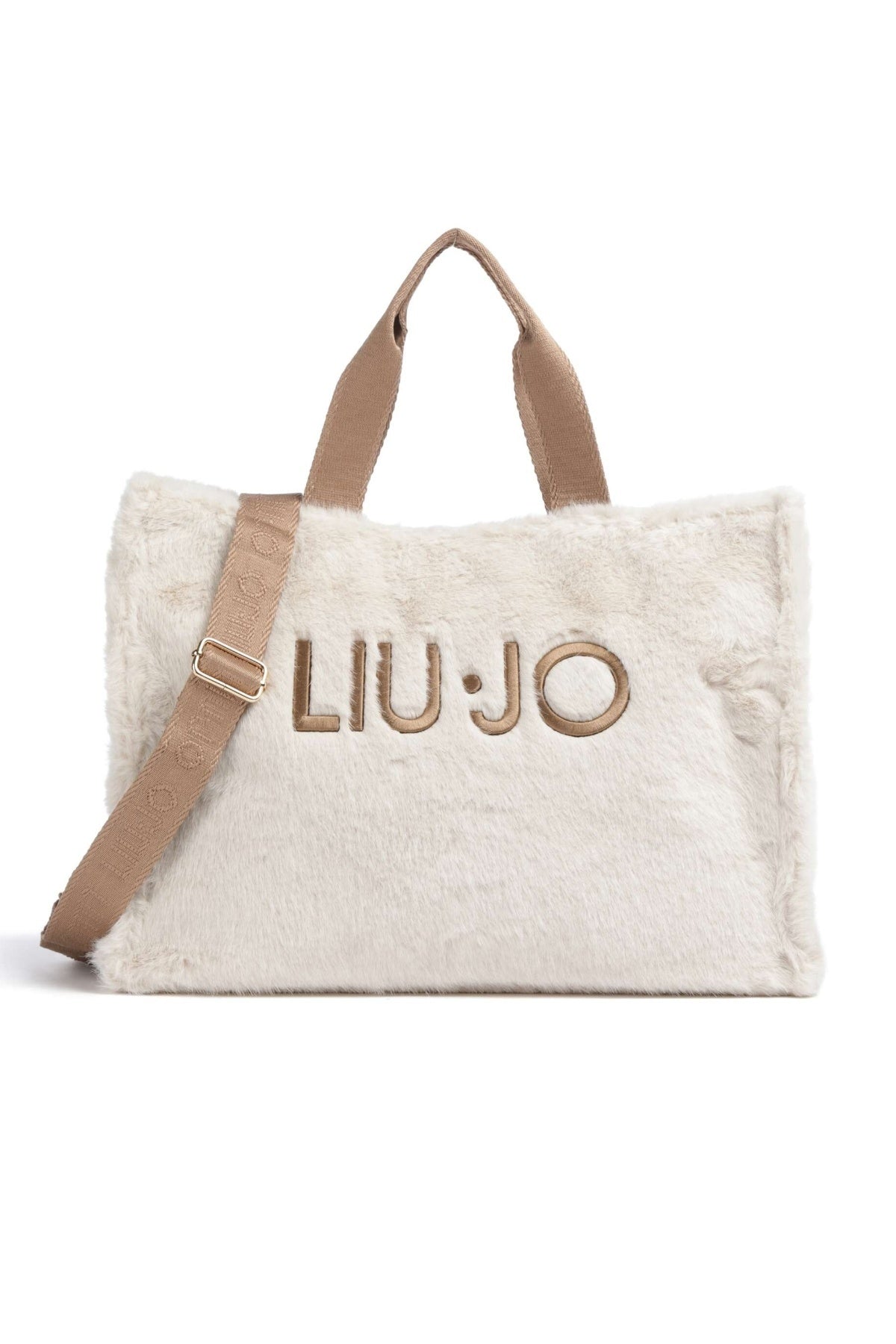 LIU-JO F E TOTE FAKE FUR en color BLANCO (1)