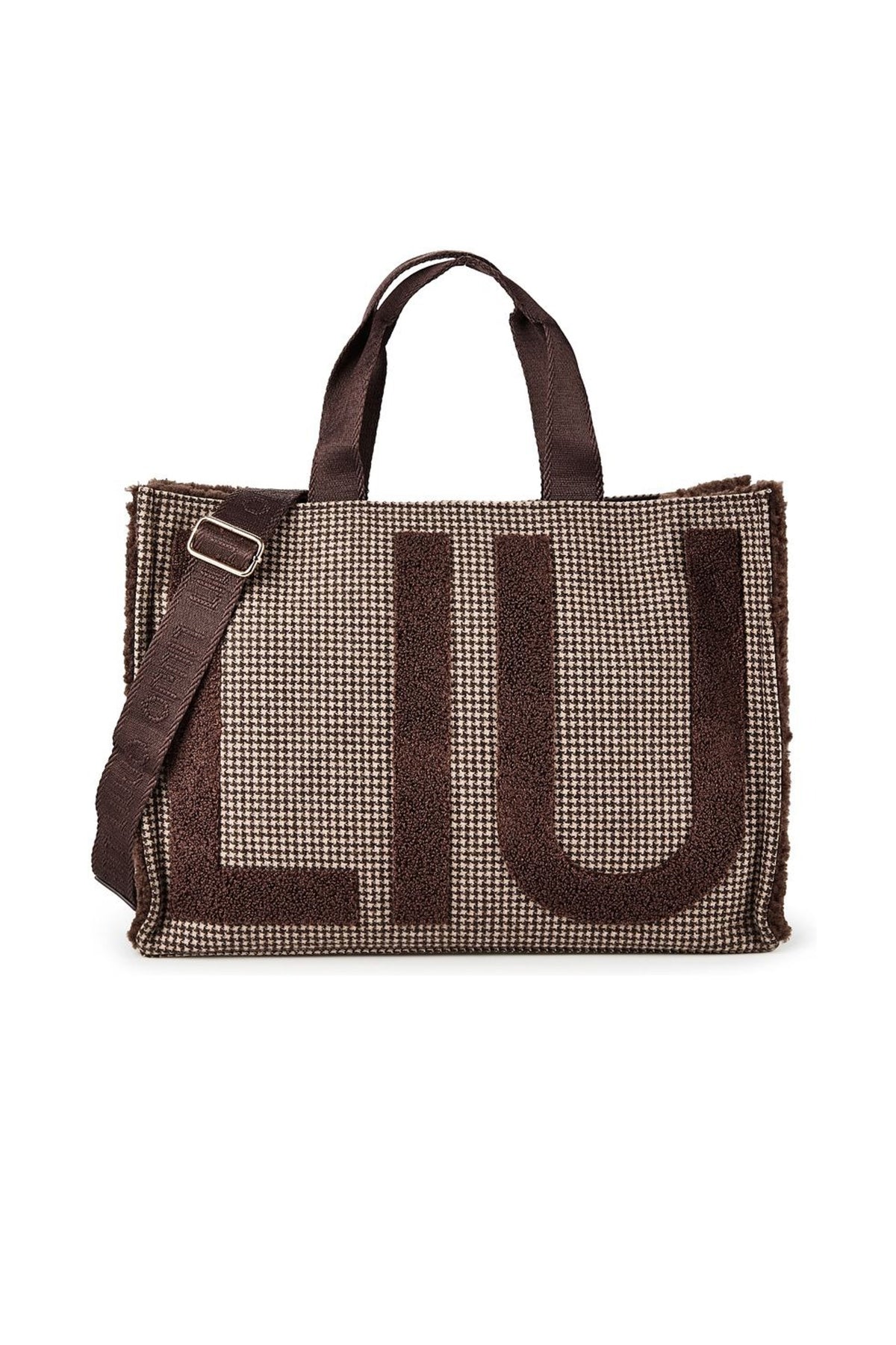 LIU-JO F T TOTE CHECK en color MARRON (1)