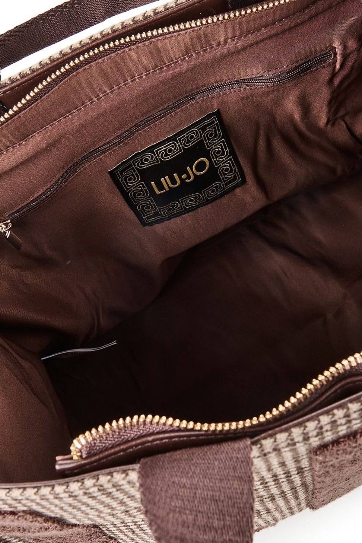 LIU-JO F T TOTE CHECK en color MARRON (4)