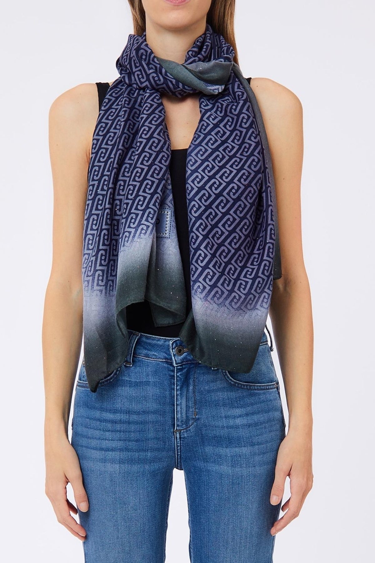 LIU-JO F T STOLA ALLOVER SHADED en color AZUL (1)