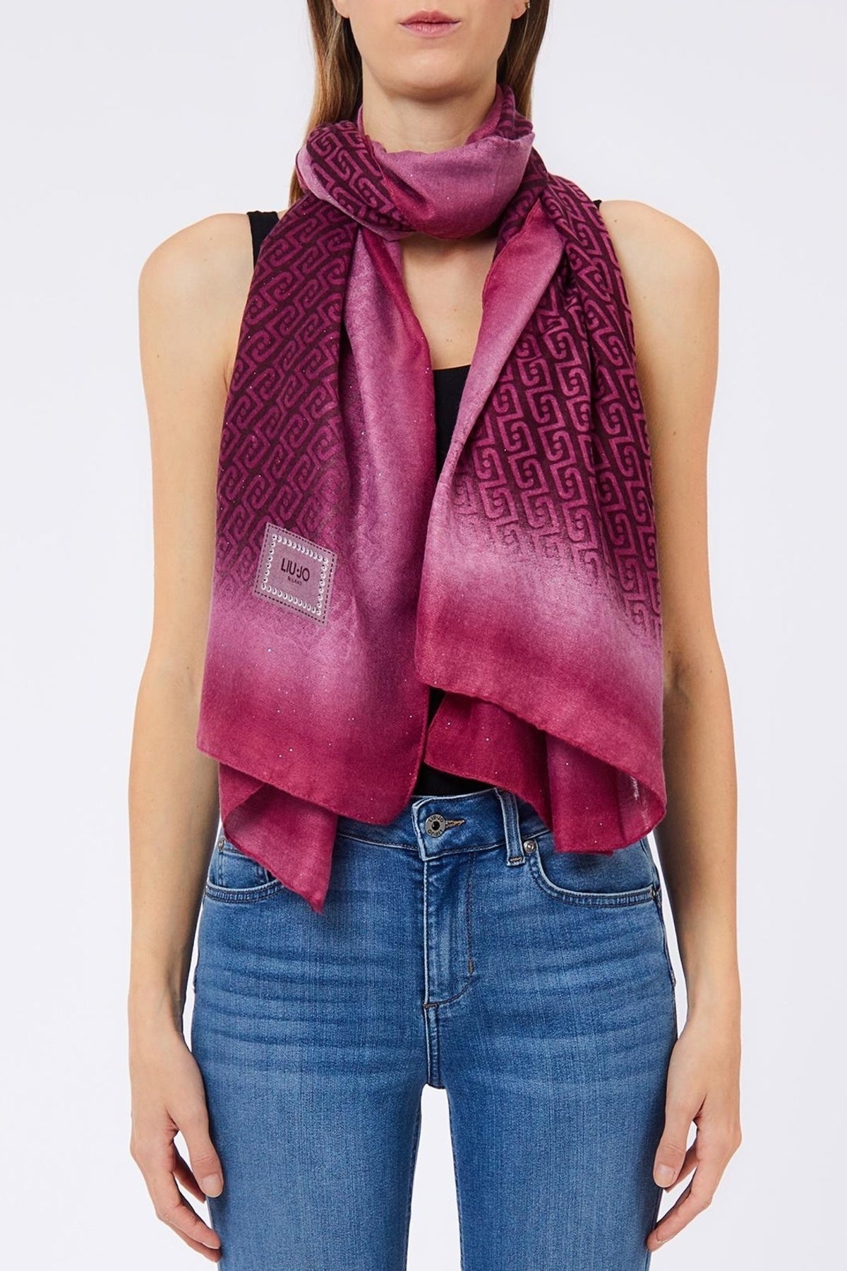LIU-JO F T STOLA ALLOVER SHADED en color ROSA (1)