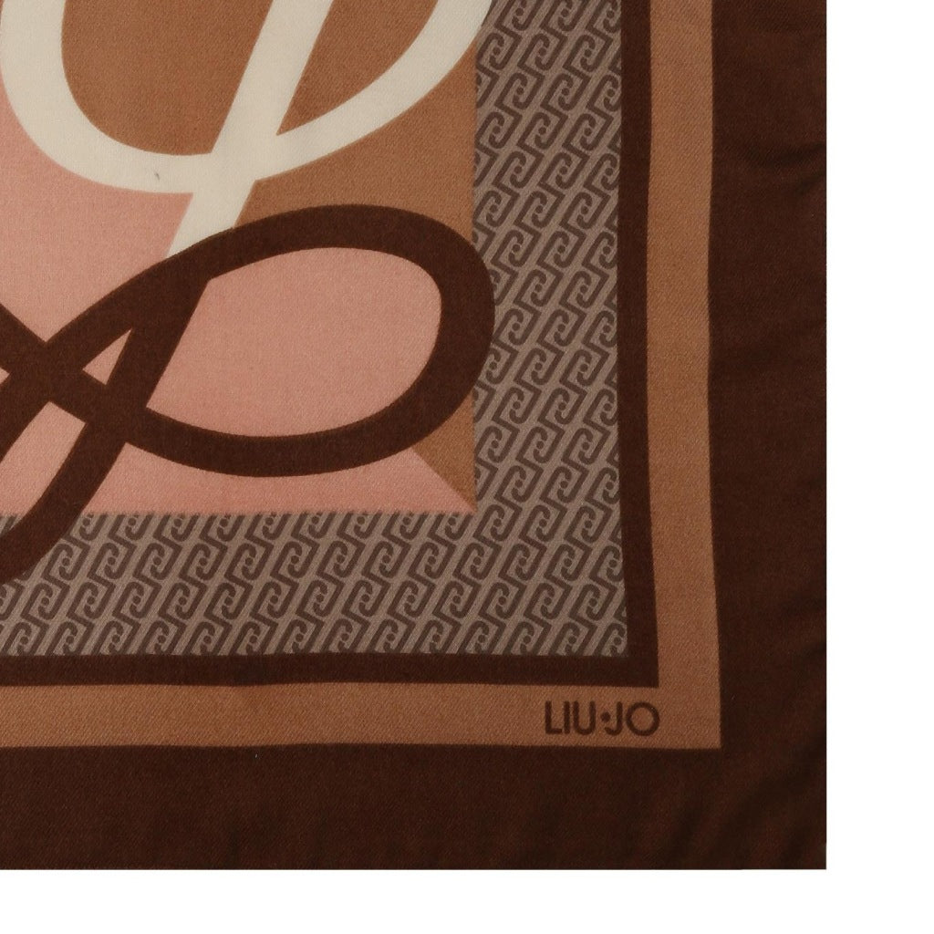 LIU-JO F T FOULARD PORTALOGO en color MARRON (4)