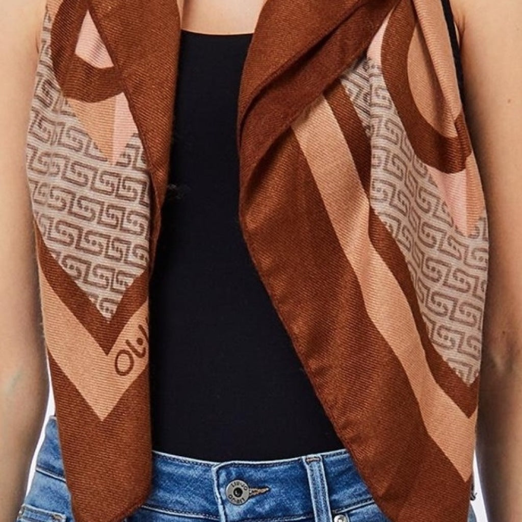 LIU-JO F T FOULARD PORTALOGO en color MARRON (5)