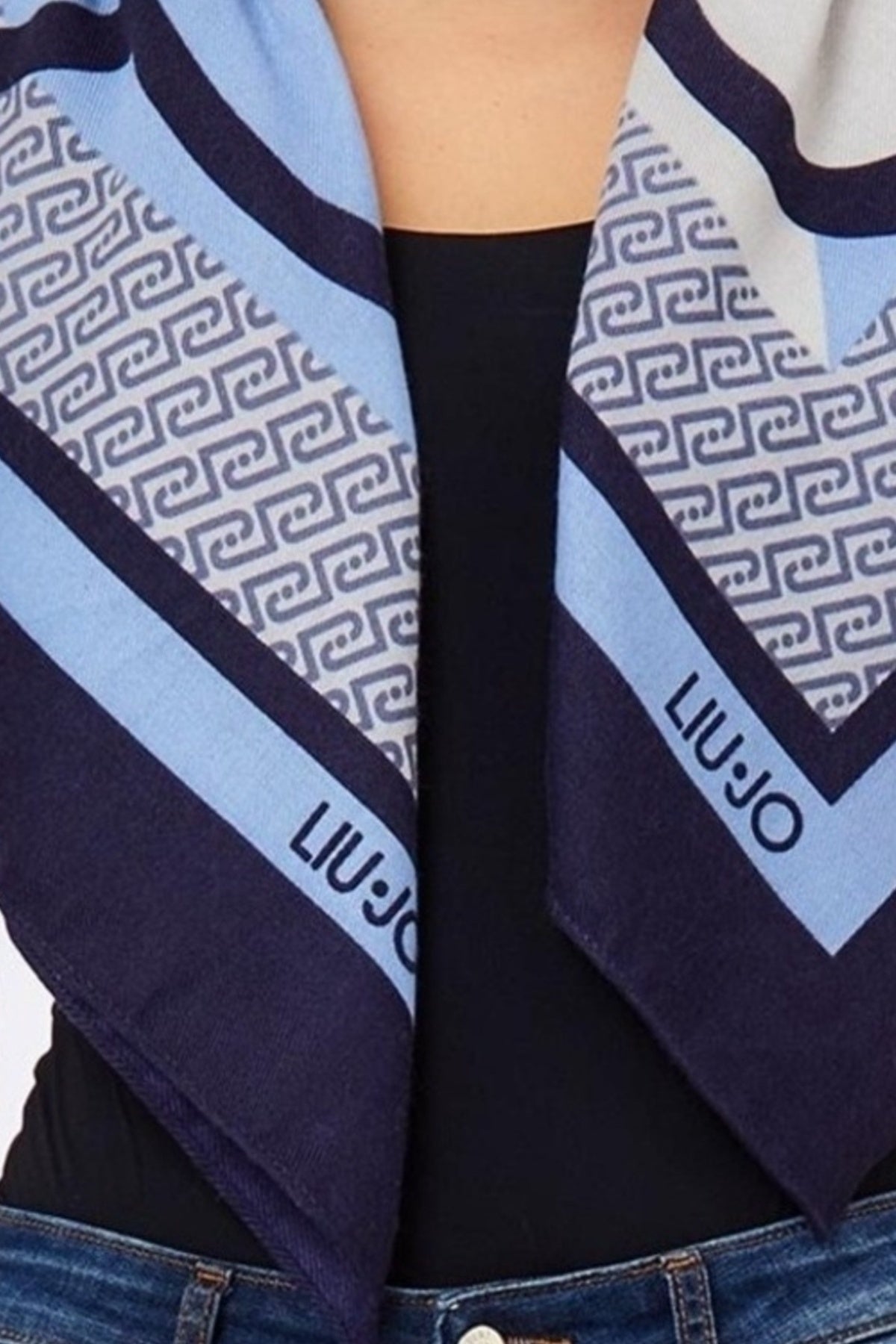 LIU-JO F T FOULARD PORTALOGO en color AZUL (3)