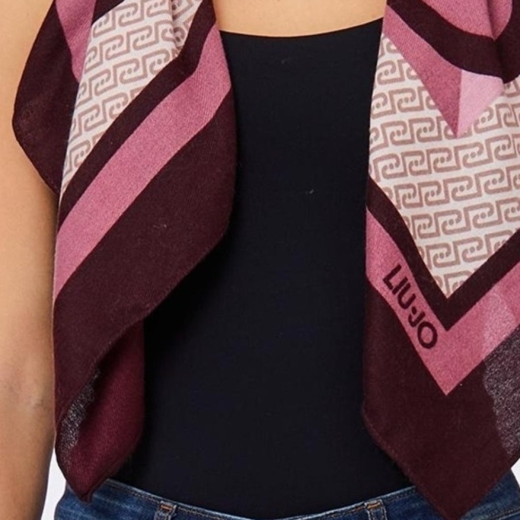 LIU-JO F T FOULARD PORTALOGO en color ROSA (6)