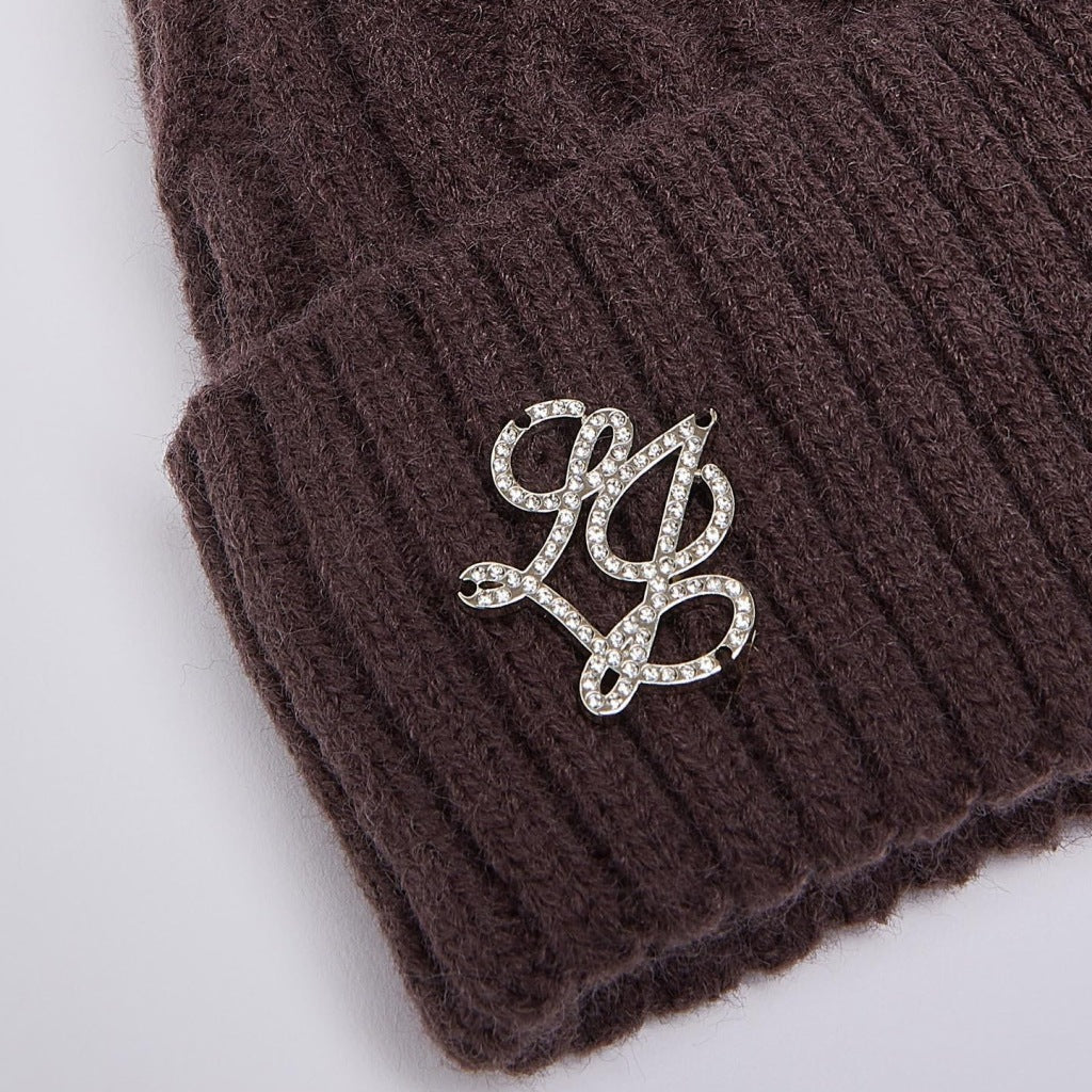 LIU-JO F MAS BEANIE TRECCE PONPON en color MARRON (6)
