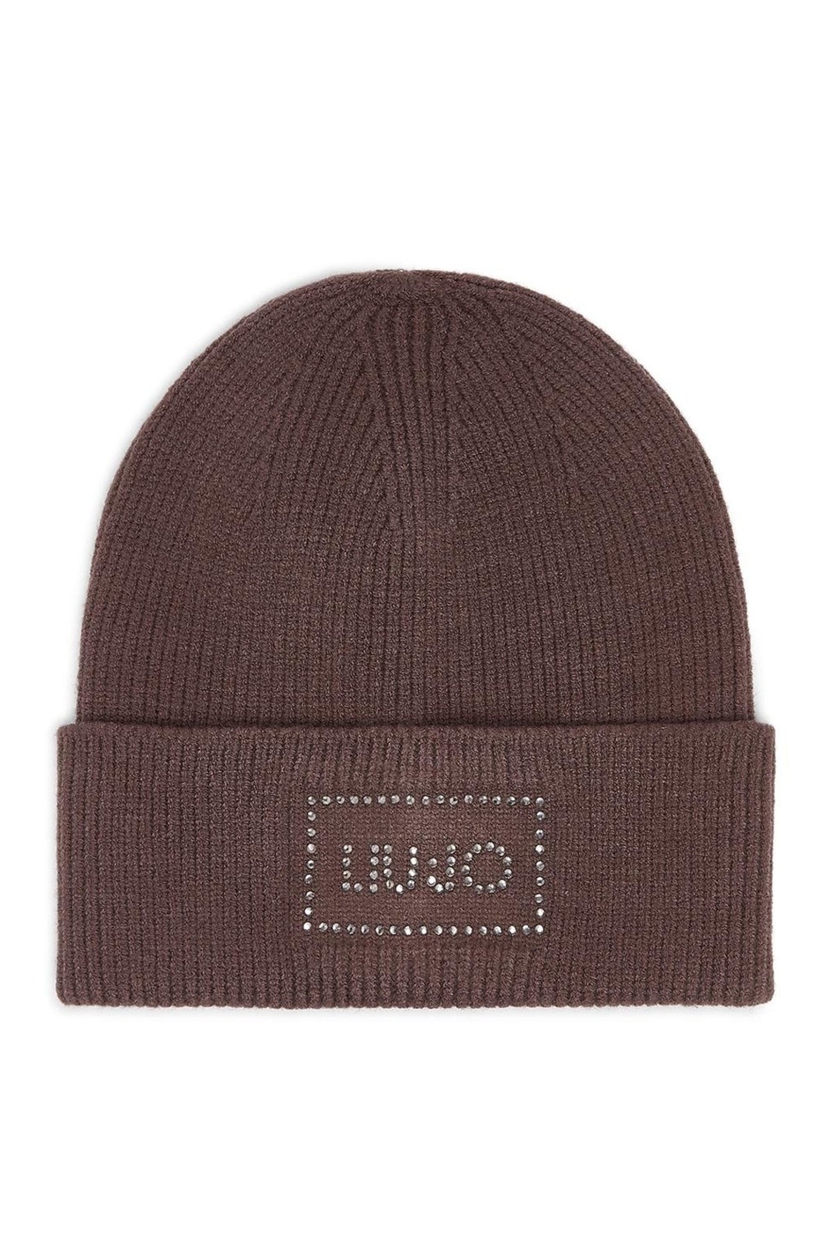 LIU-JO F MAS BEANIE CON LOGO STRASS en color MARRON (1)