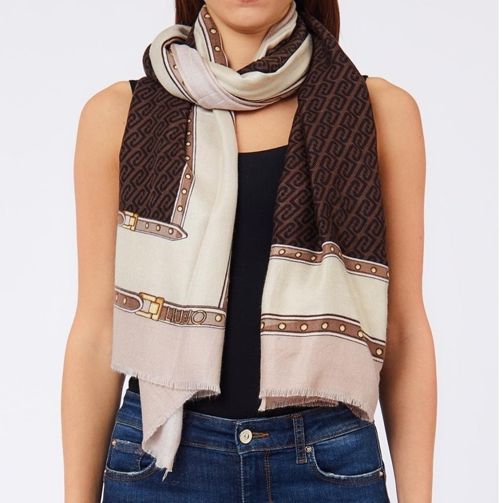 LIU-JO F T STOLA STUDS en color MARRON (4)