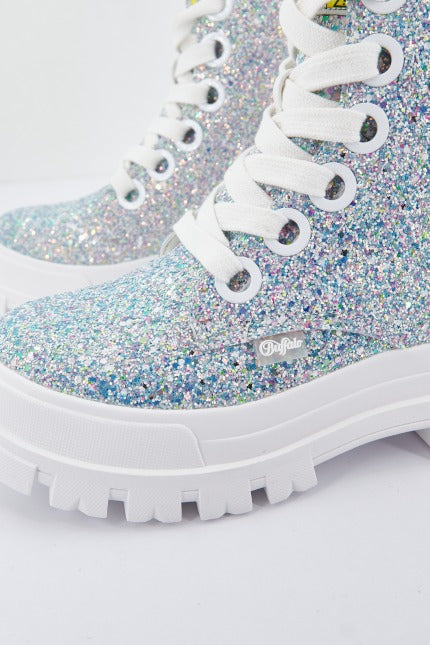 BUFFALO ASPHA LACE UP HI en color PLATA (2)