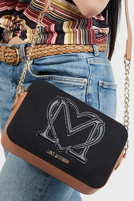 LOVE MOSCHINO JCPPG BORSA CANVAS en color NEGRO (5)