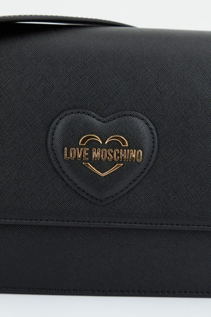 LOVE MOSCHINO BORSA SAFFIANO en color NEGRO (4)