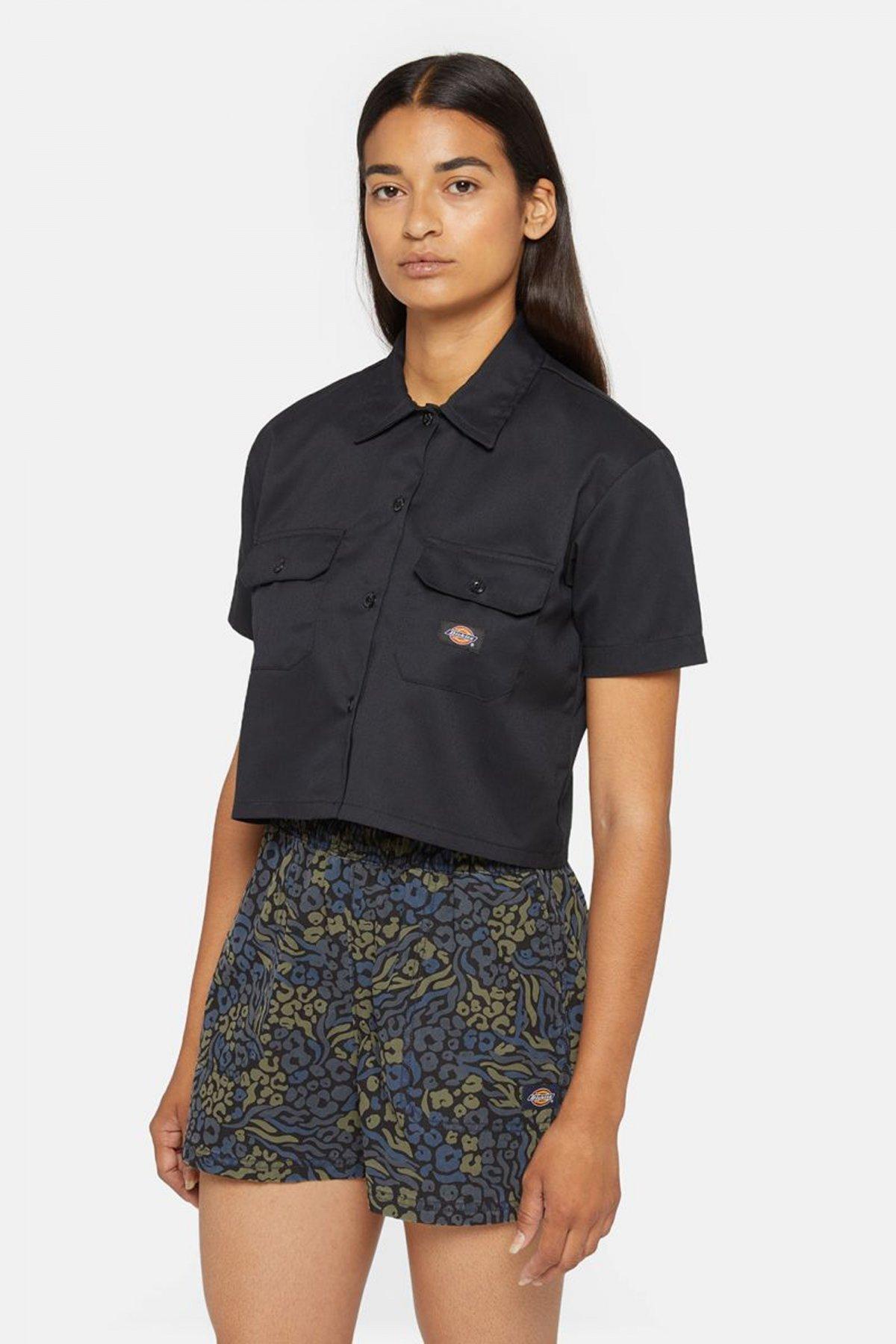 DICKIES WORK SHIRT CROPPED SS en color NEGRO (1)