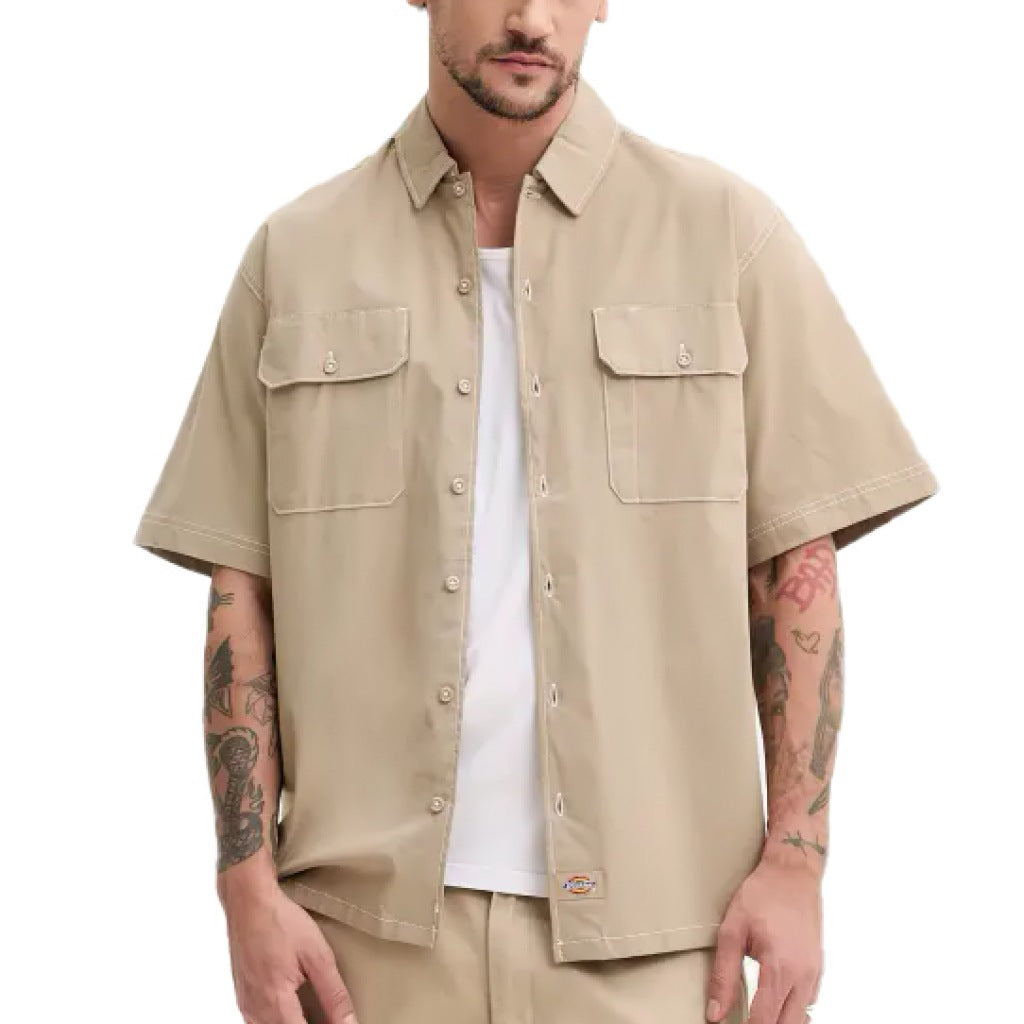 DICKIES RIVERBEND WORK SHIRT en color MARRON CLARO (4)