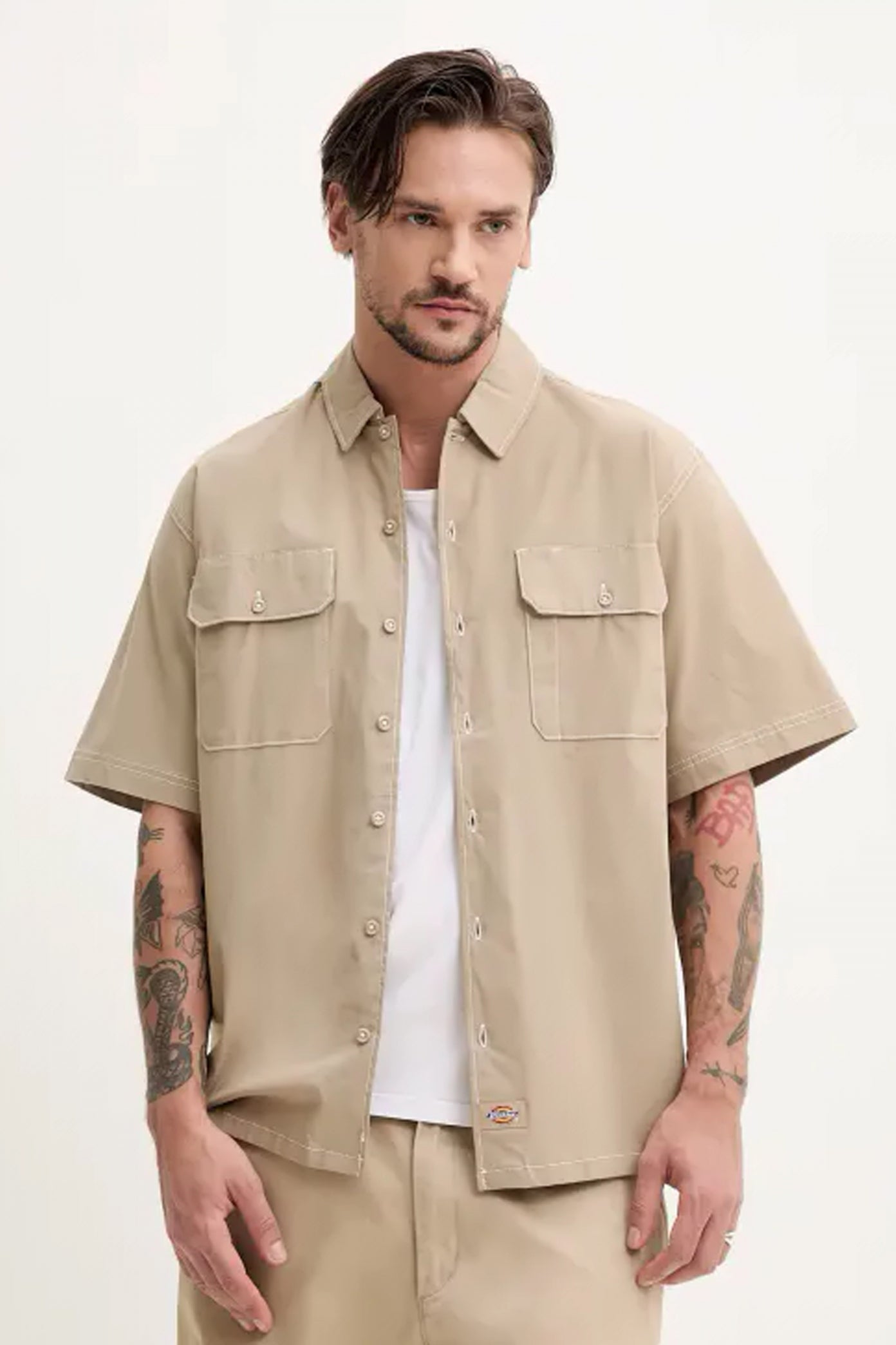 DICKIES RIVERBEND WORK SHIRT en color MARRON CLARO (1)