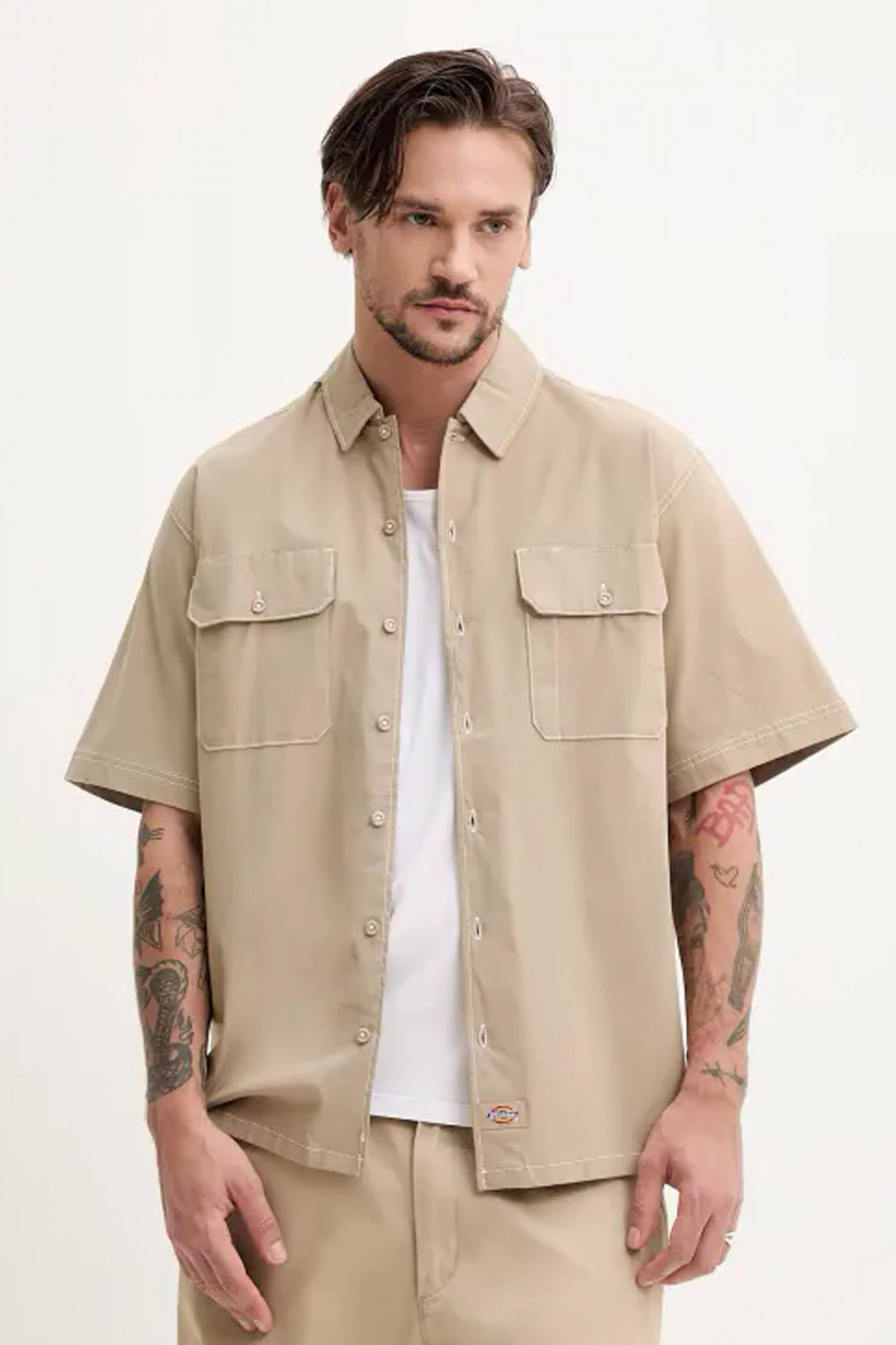 DICKIES RIVERBEND WORK SHIRT en color MARRON CLARO (1)