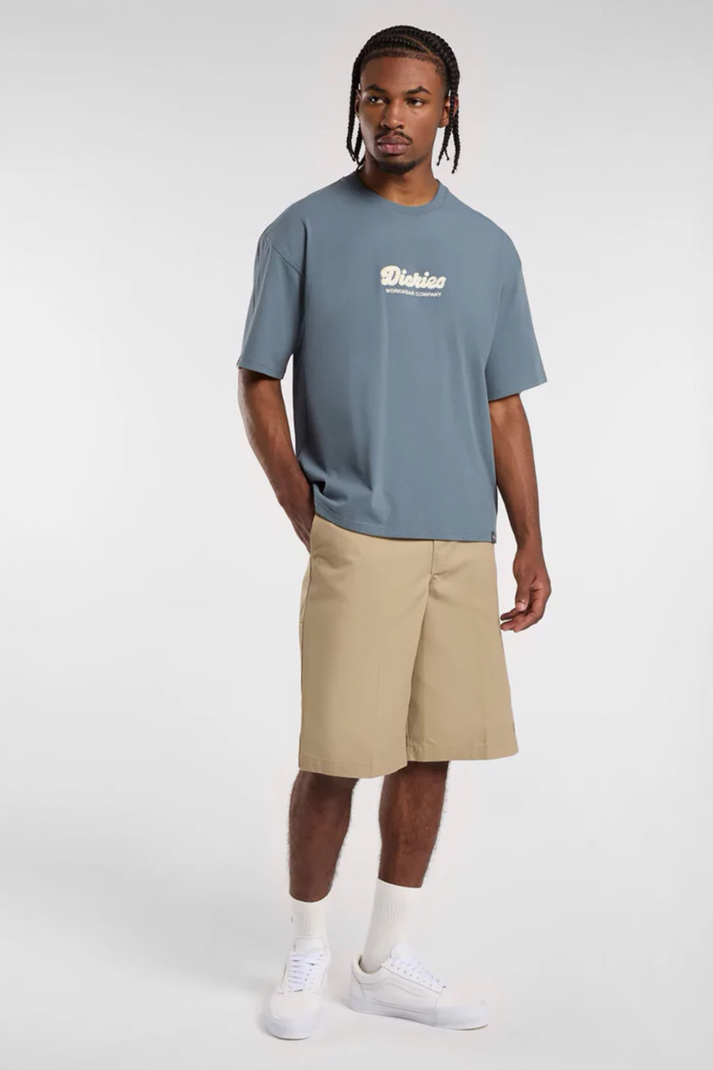 DICKIES LEWISTOWN EMBRO TEE en color AZUL (1)