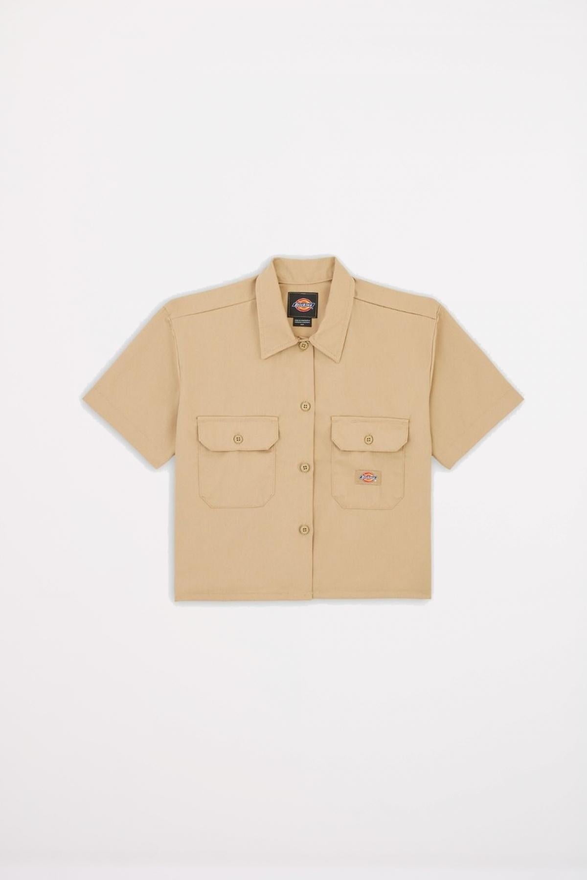 DICKIES WORK SHIRT CROPPED en color VERDE (2)