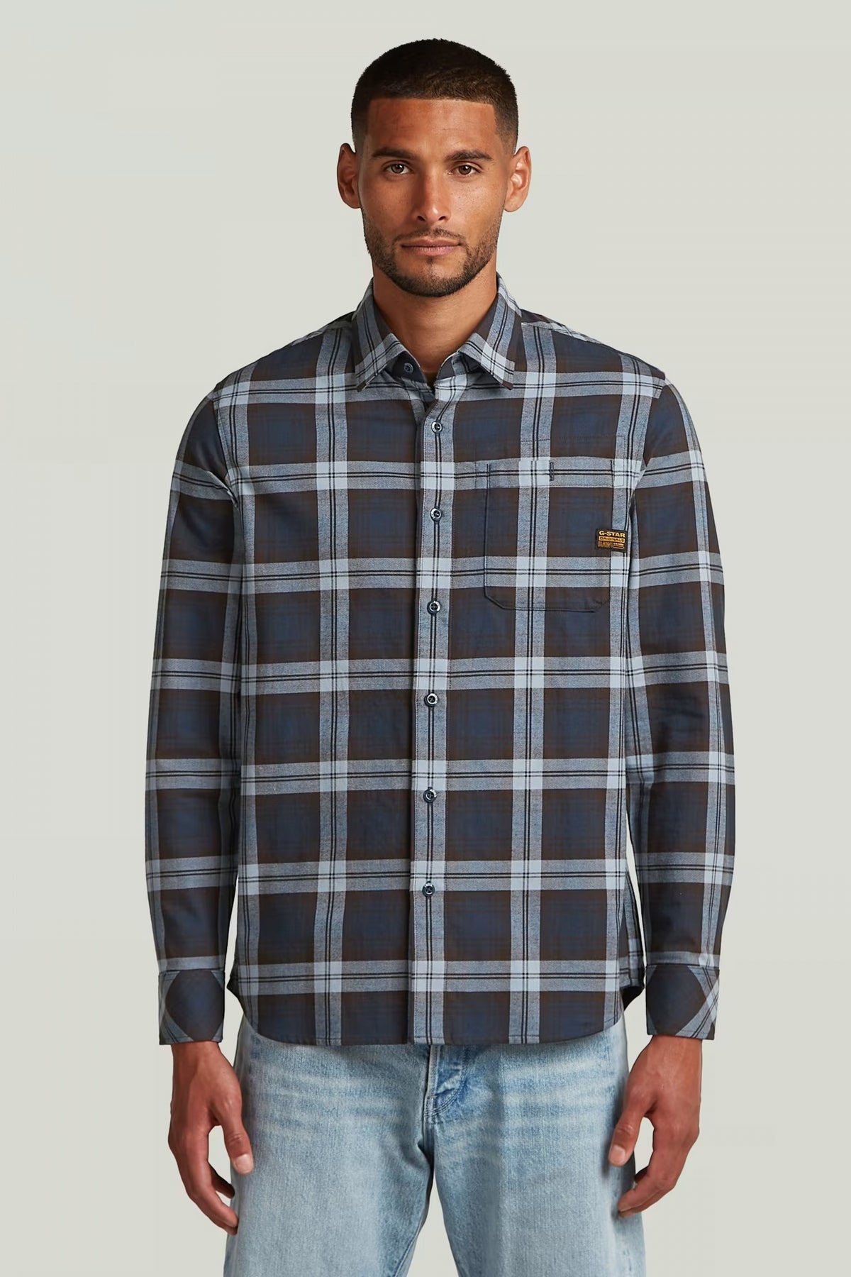 G-STAR BRISTUM , SLIM SHIRT en color AZUL (1)