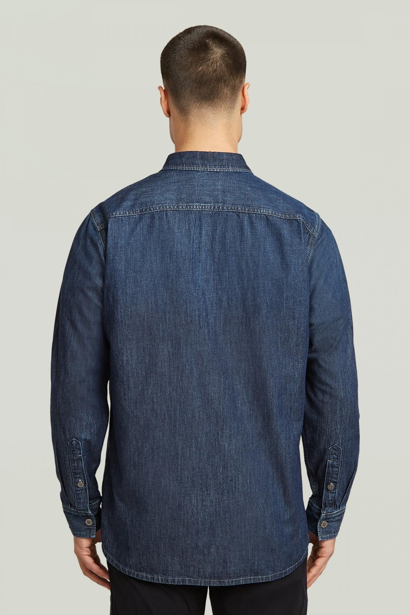 G-STAR REGULAR PKT SHIRT LS en color AZUL (3)