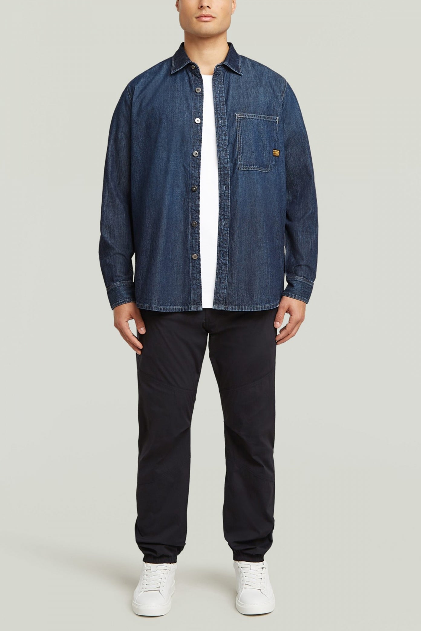 G-STAR REGULAR PKT SHIRT LS en color AZUL (4)