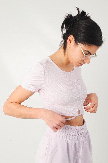PUMA CLASSICS RIBBED TEE T-SHIRT en color ROSA (2)