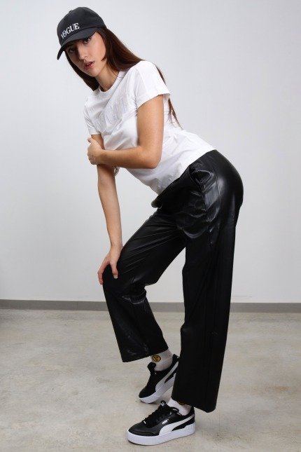 PUMA FAUX LEATHER PANTS en color NEGRO (2)