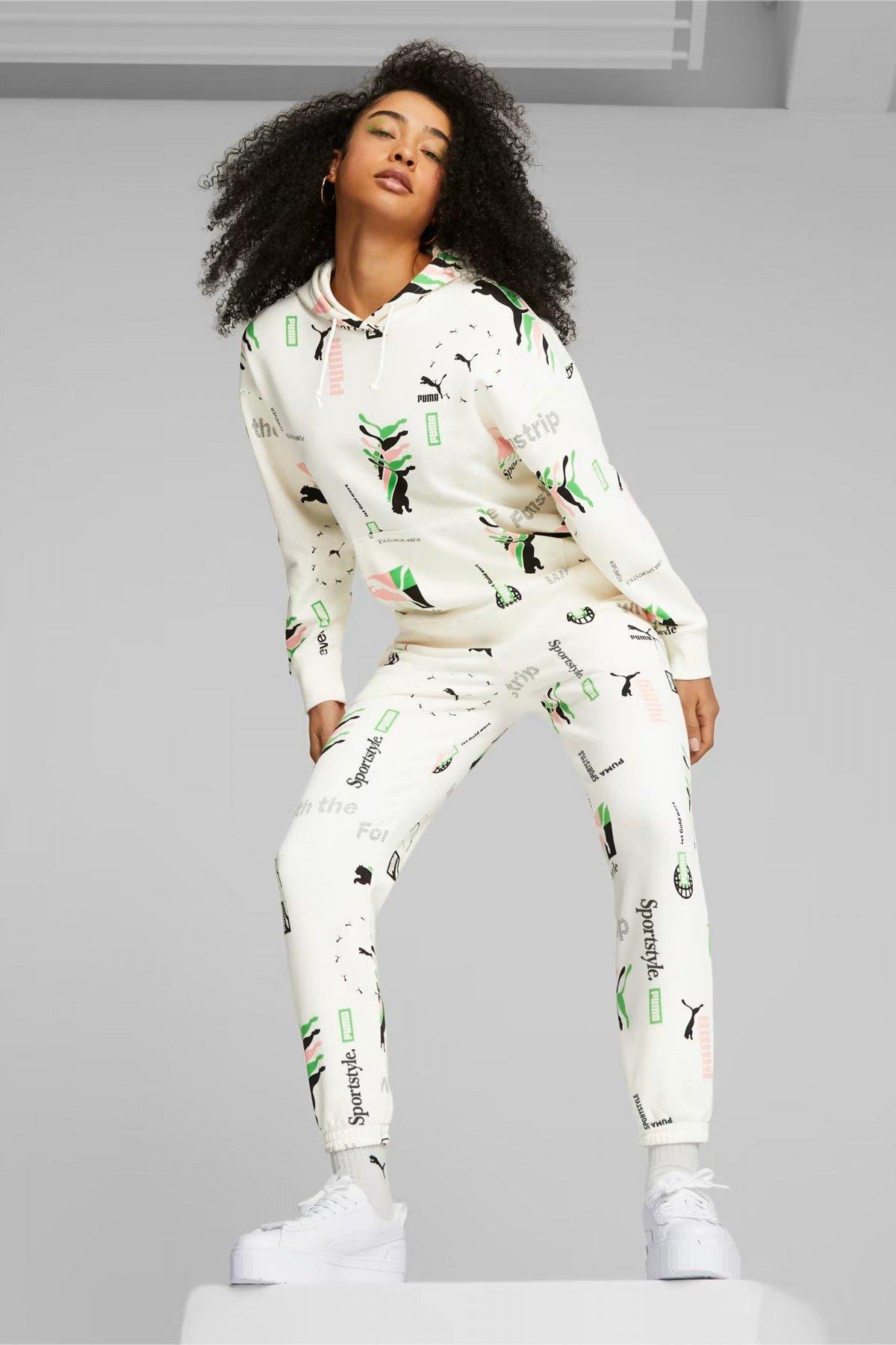 PUMA CLASSICS PRINTED WOMEN'S SWEATPANTS en color BLANCO (4)