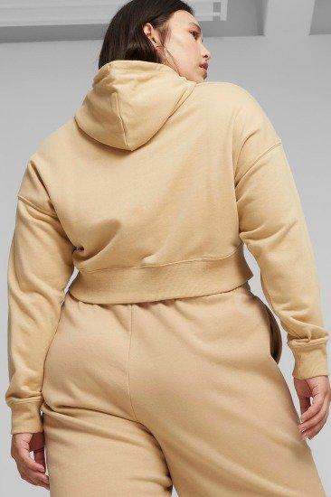 PUMA CLASSICS CROPPED HOODLE en color MARRON CLARO (3)