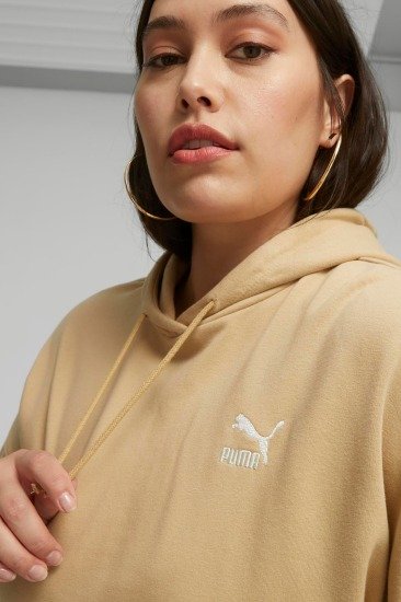 PUMA CLASSICS CROPPED HOODLE en color MARRON CLARO (4)
