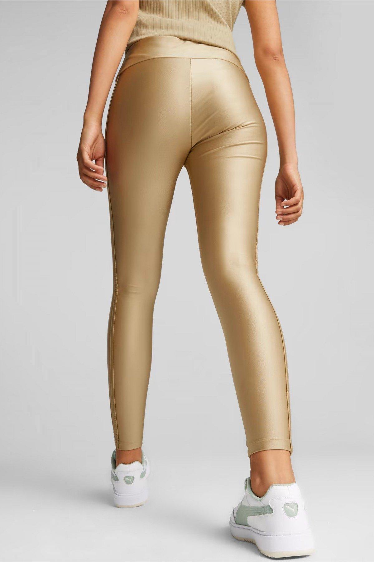 PUMA T HIGH WAIST SHINY en color BRONCE (3)