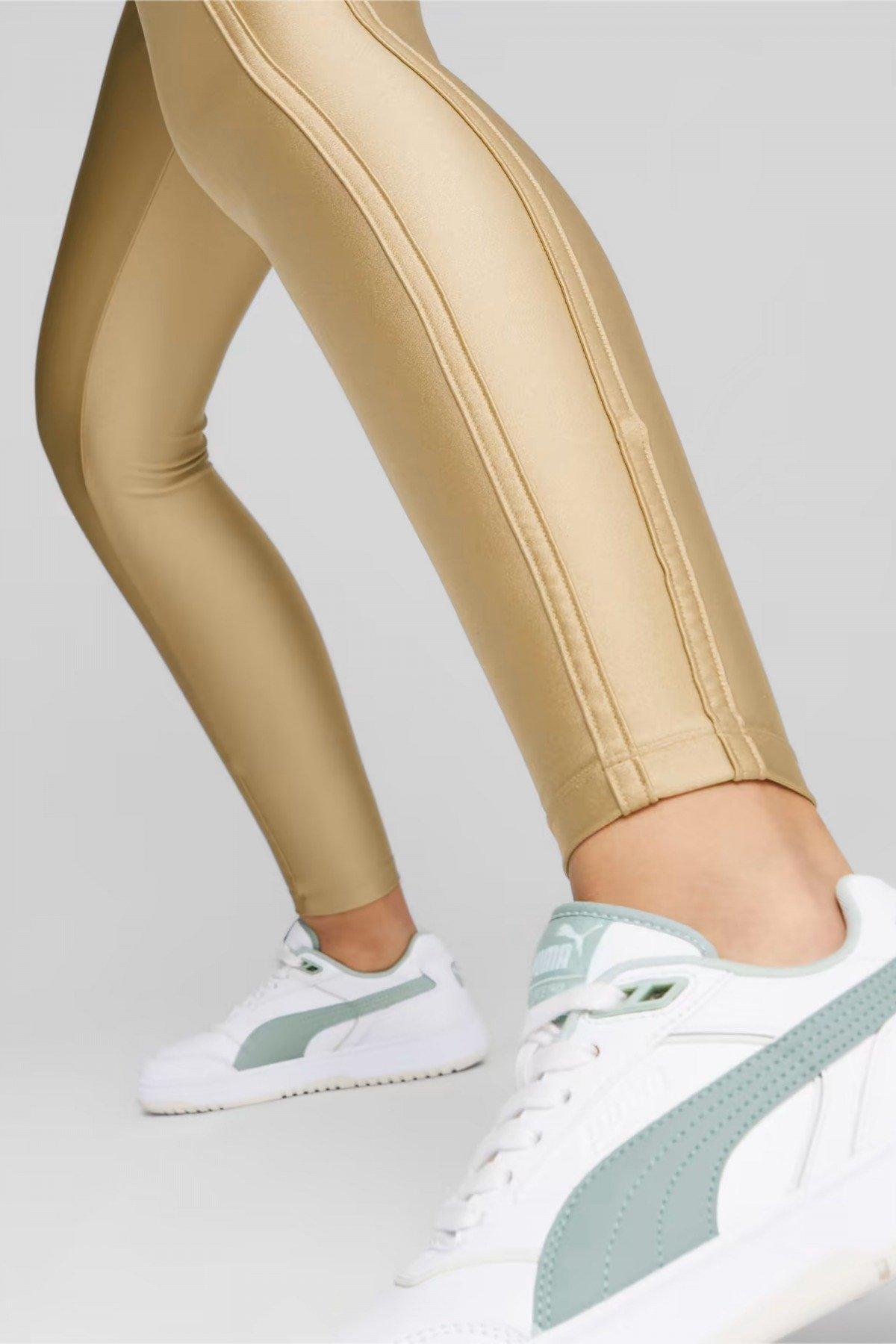 PUMA T HIGH WAIST SHINY en color BRONCE (4)