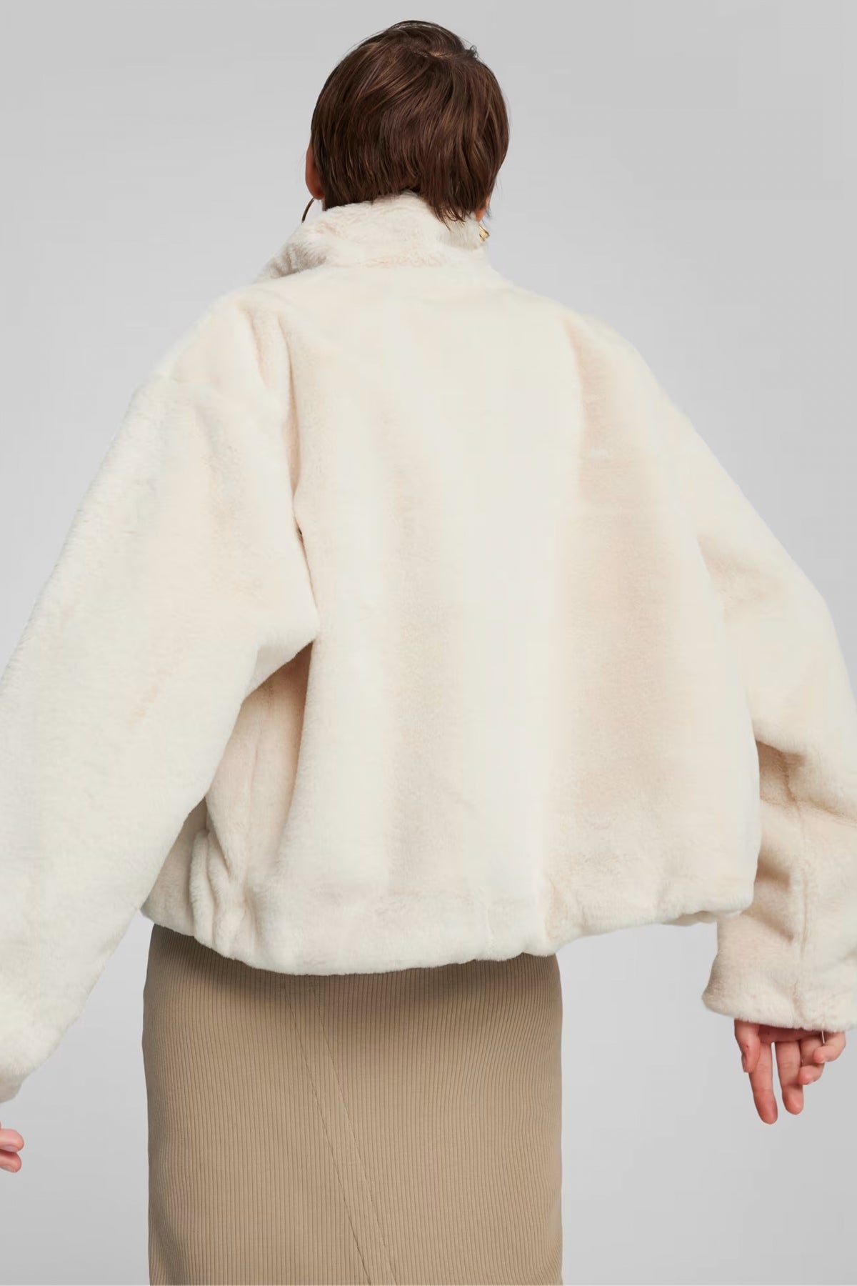 PUMA SOFT FLEECE JACKET ALPINE SNOW en color BLANCO (3)