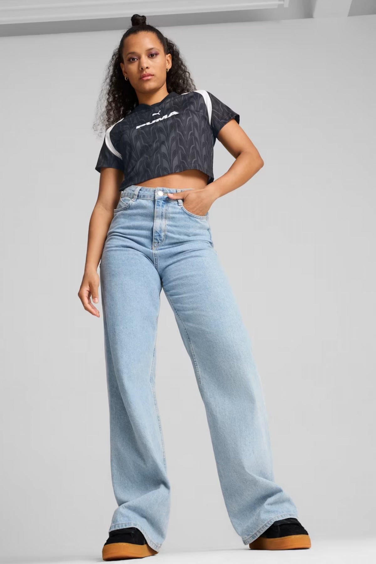 PUMA FOOTBALL JERSEY BABY TEE WOMEN en color GRIS (5)