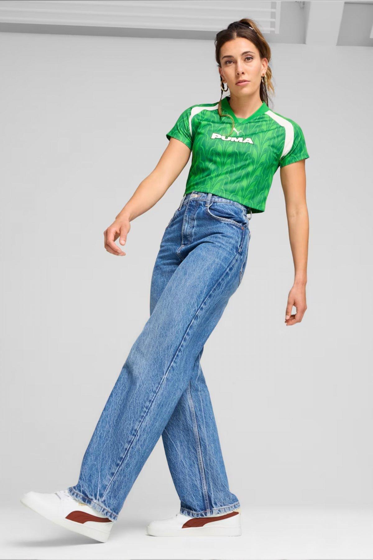 PUMA FOOTBALL JERSEY BABY TEE WOMAN en color VERDE (5)