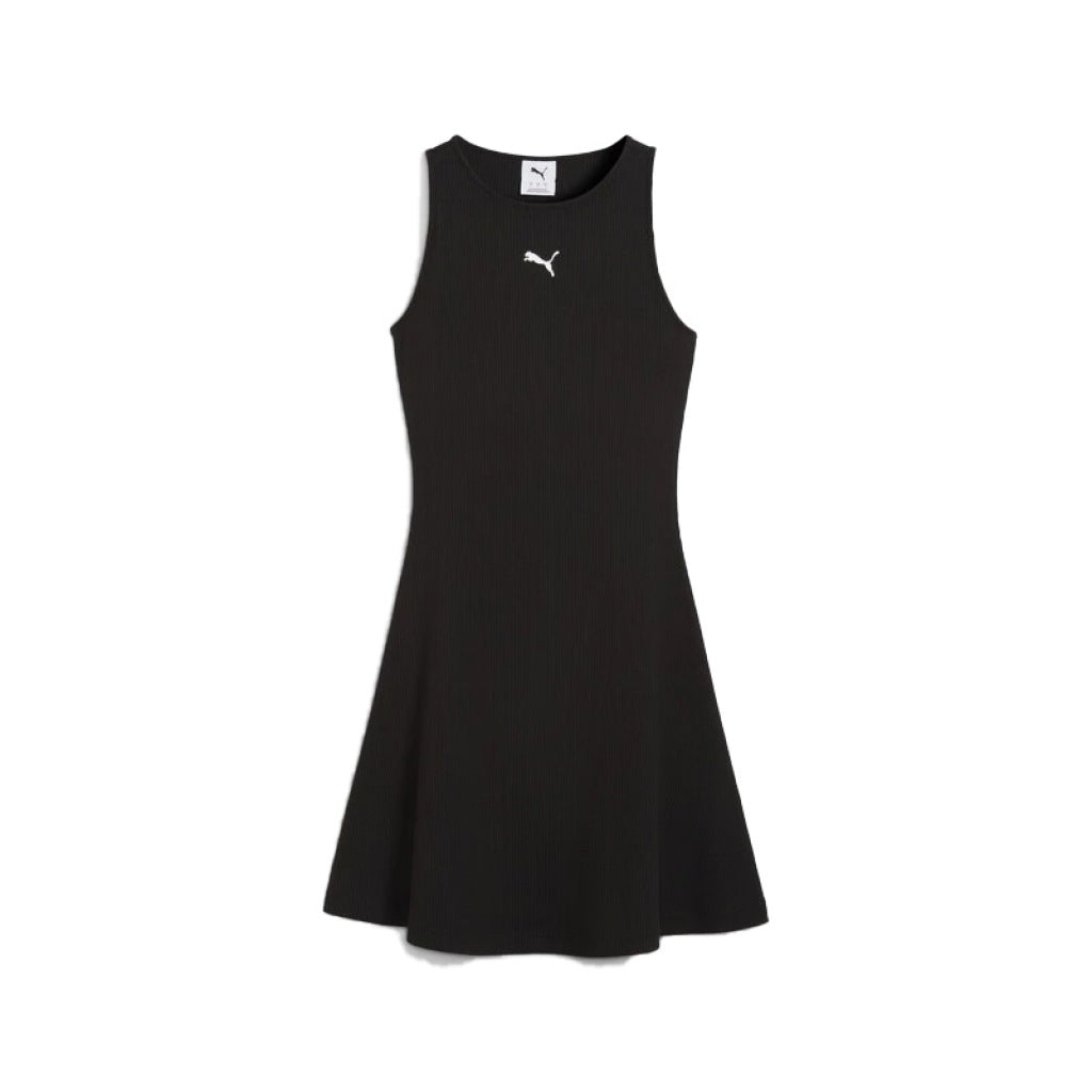 PUMA WARDROBE ESS RIBBED DRESS en color NEGRO (3)