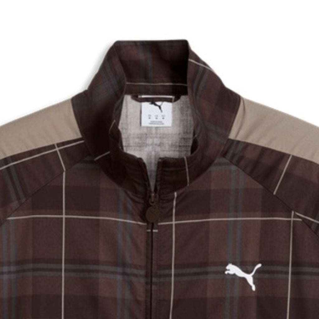 PUMA T RELAXED TARTAN WOVEN TRACK JACKET en color MARRON (3)